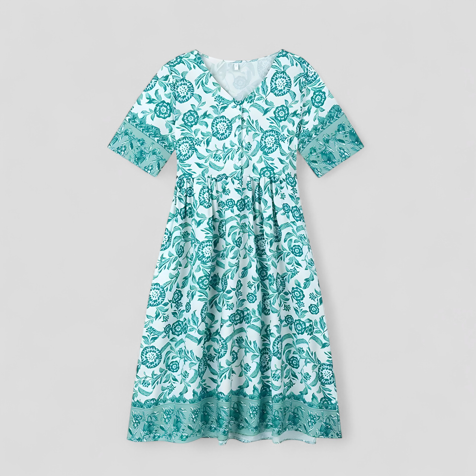 Damen Elegantes Blumenmuster Sommerkleid 4