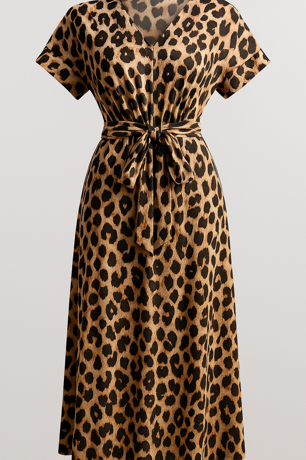 Damen Elegantes Kleid mit Leopardmuster 0