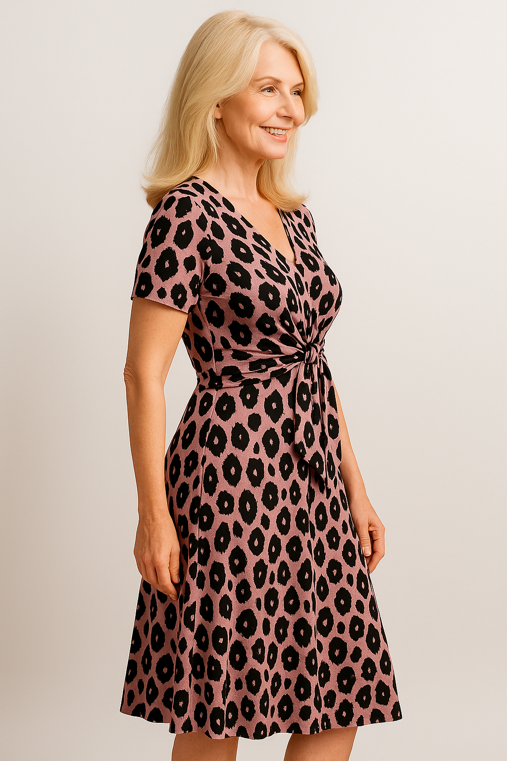Damen Elegantes Kleid mit Leopardmuster 2
