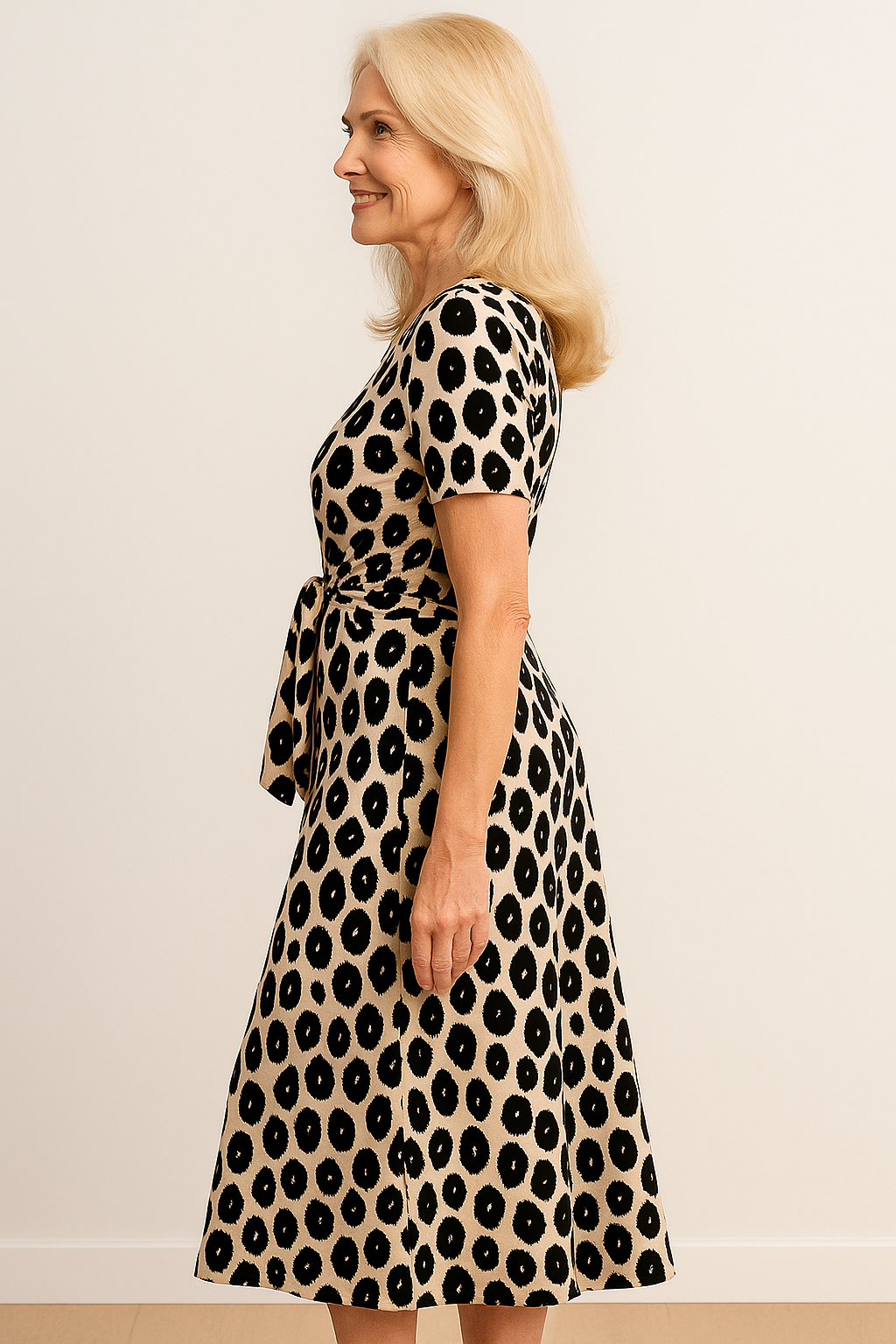 Damen Elegantes Kleid mit Leopardmuster 3