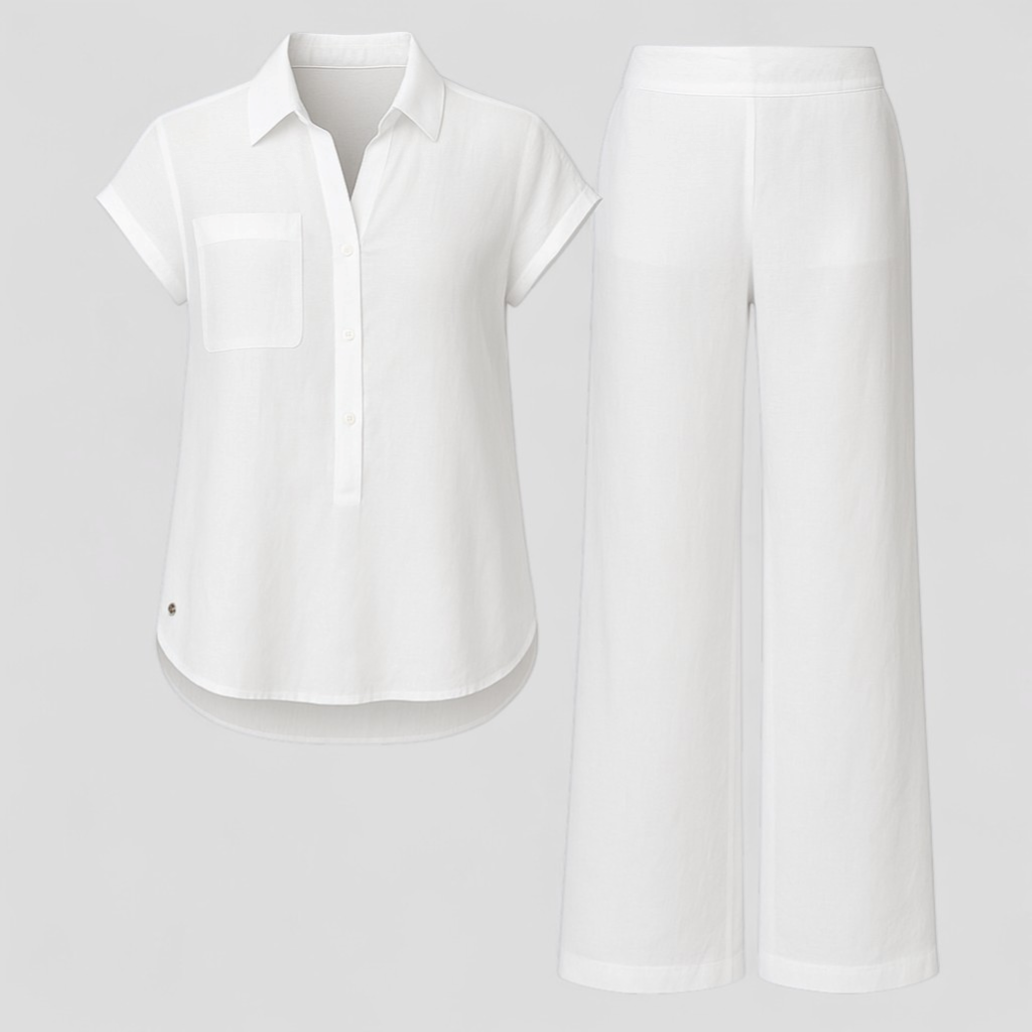 Damen Elegantes Leinen Sommer-Outfit 0
