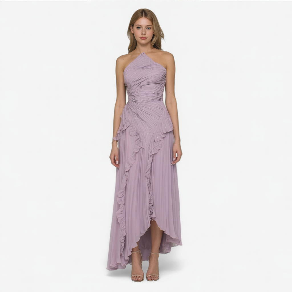 Damen Elegantes Lila Abendkleid 1