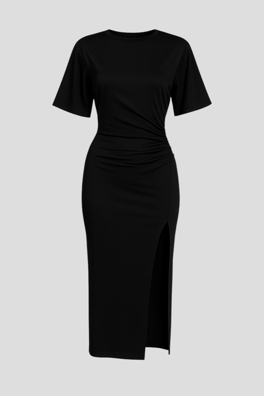 Damen Elegantes Midi Kleid mit Schlitz 1