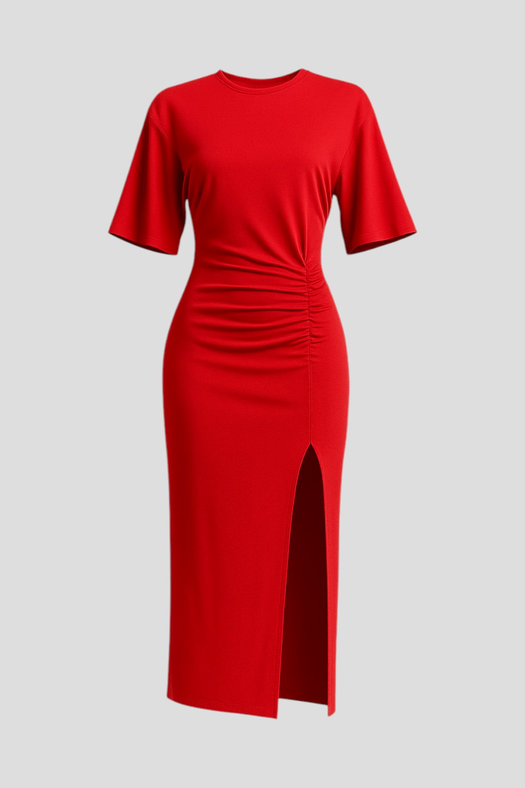 Damen Elegantes Midi Kleid mit Schlitz 2