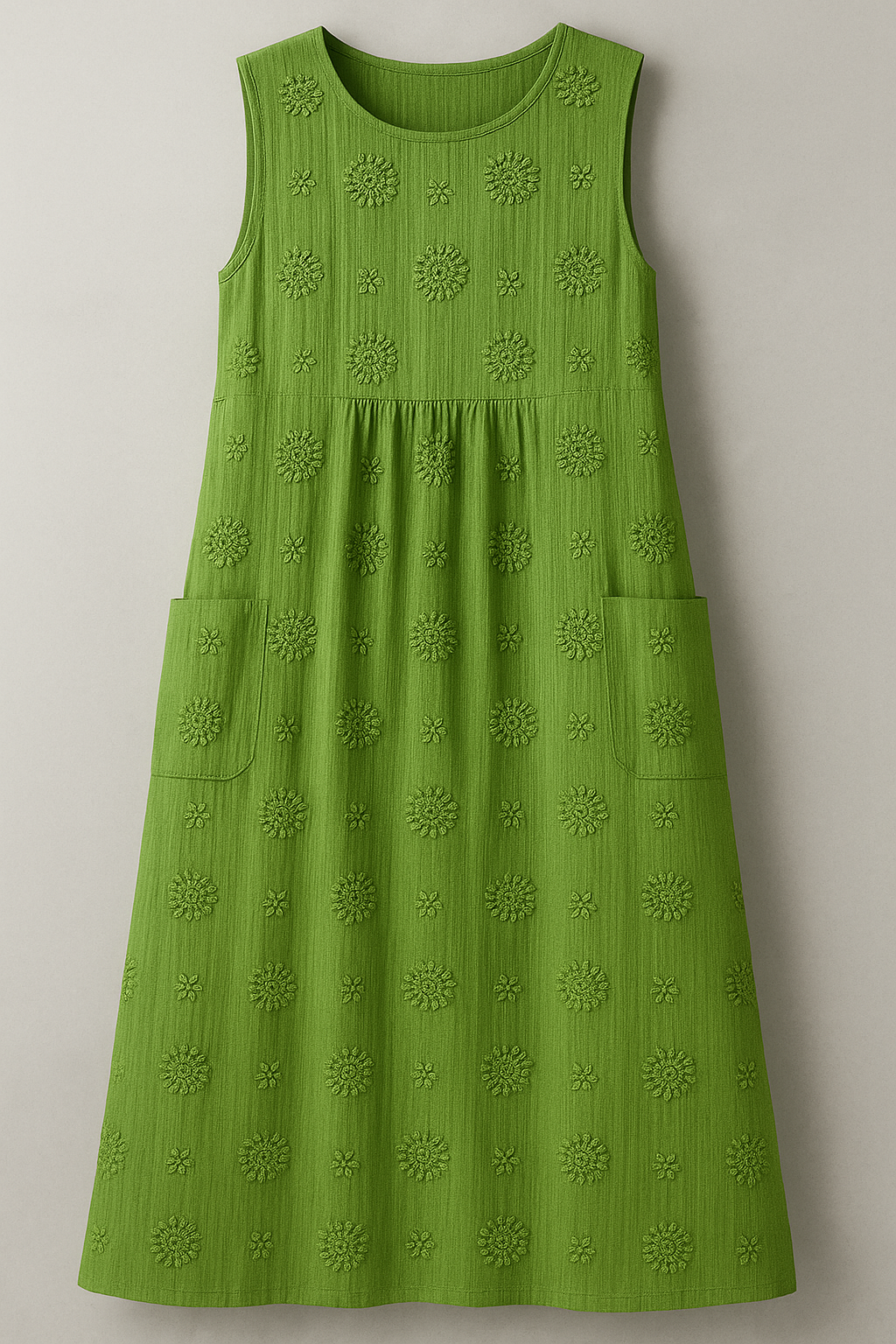 Damen Elegantes Midi Kleid mit Taschen 0