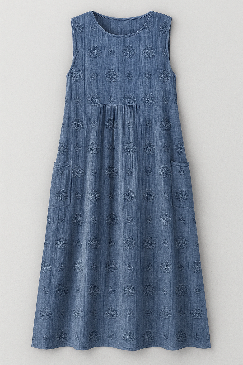 Damen Elegantes Midi Kleid mit Taschen 1