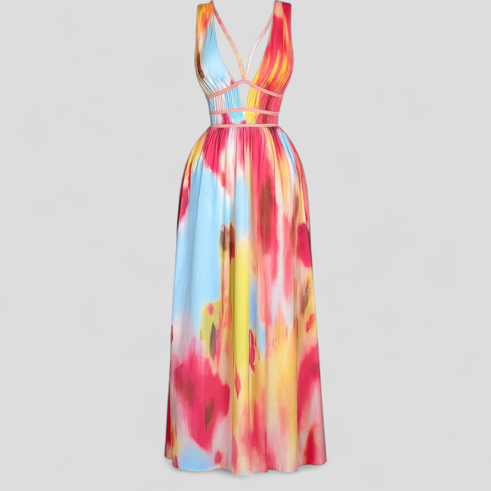 Damen Elegantes Sommerkleid Maxi Kleid 0