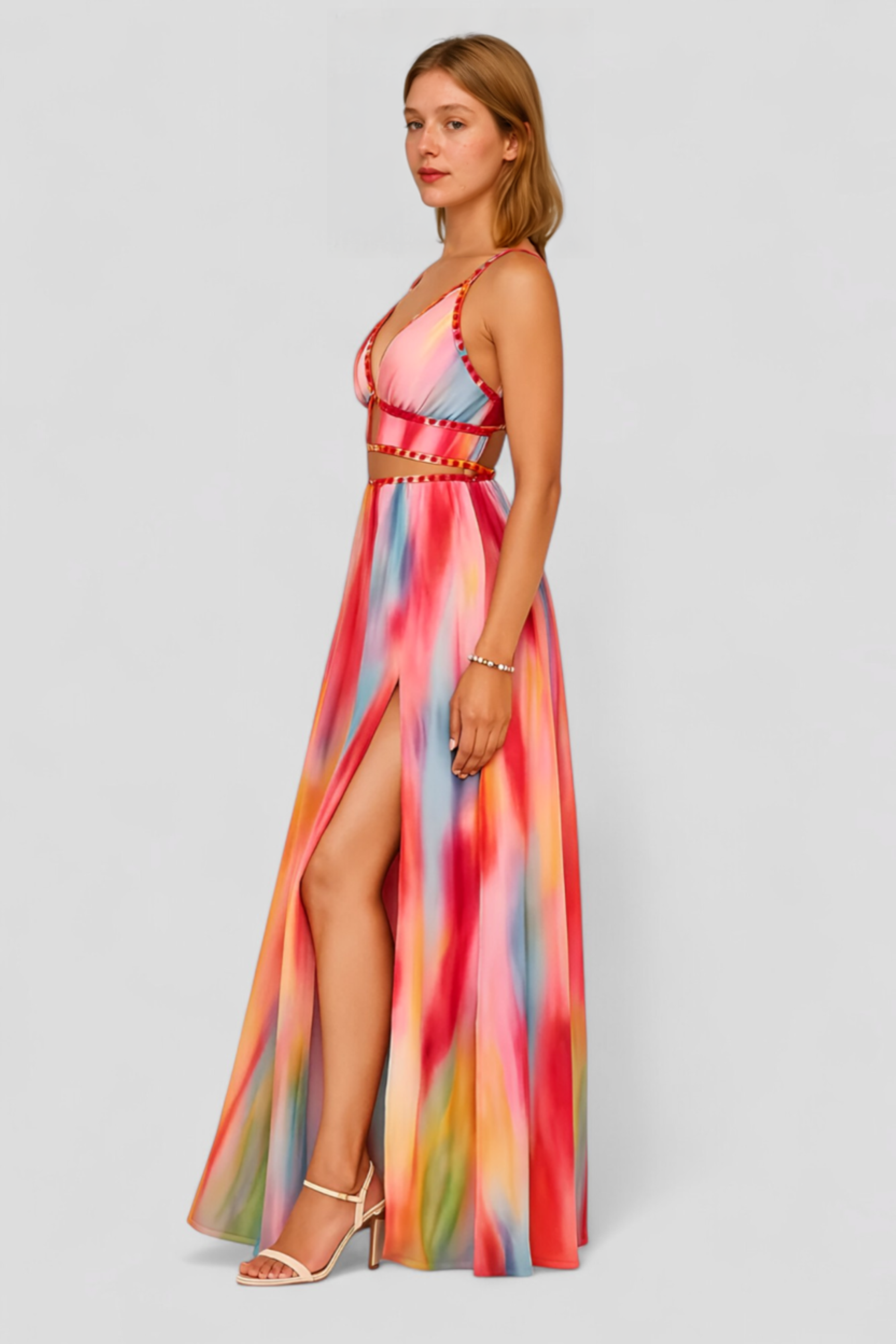 Damen Elegantes Sommerkleid Maxi Kleid 2