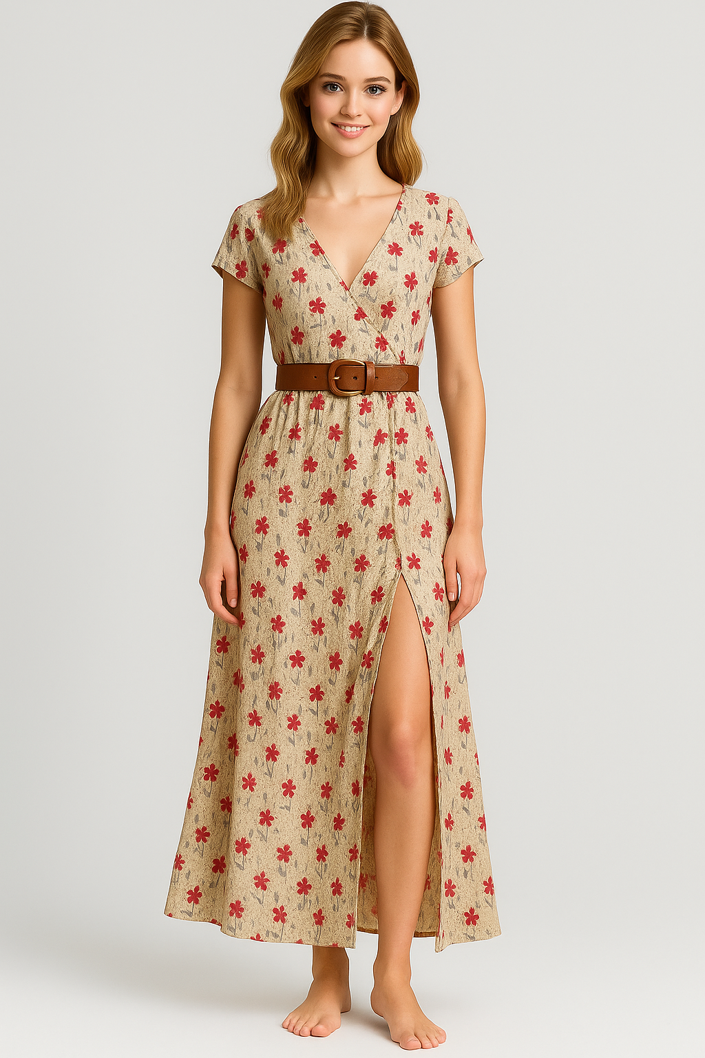 Damen Elegantes Sommerkleid Maxi Kleid 6