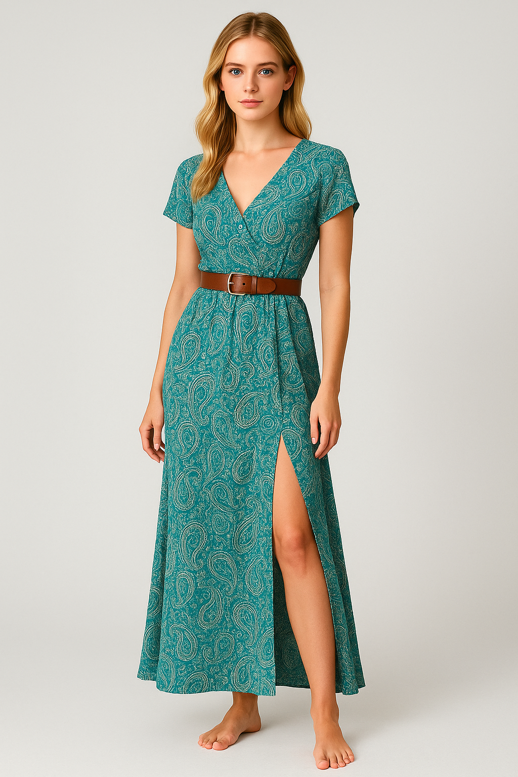 Damen Elegantes Sommerkleid Maxi Kleid 8