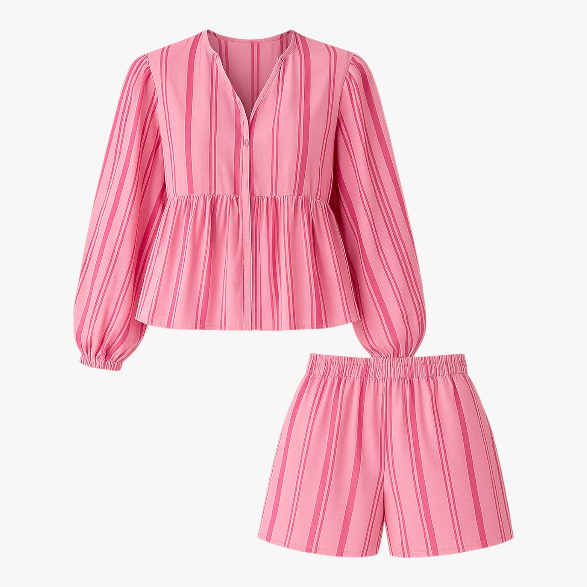 Damen Komplettes Sommer Outfit mit Streifen 1