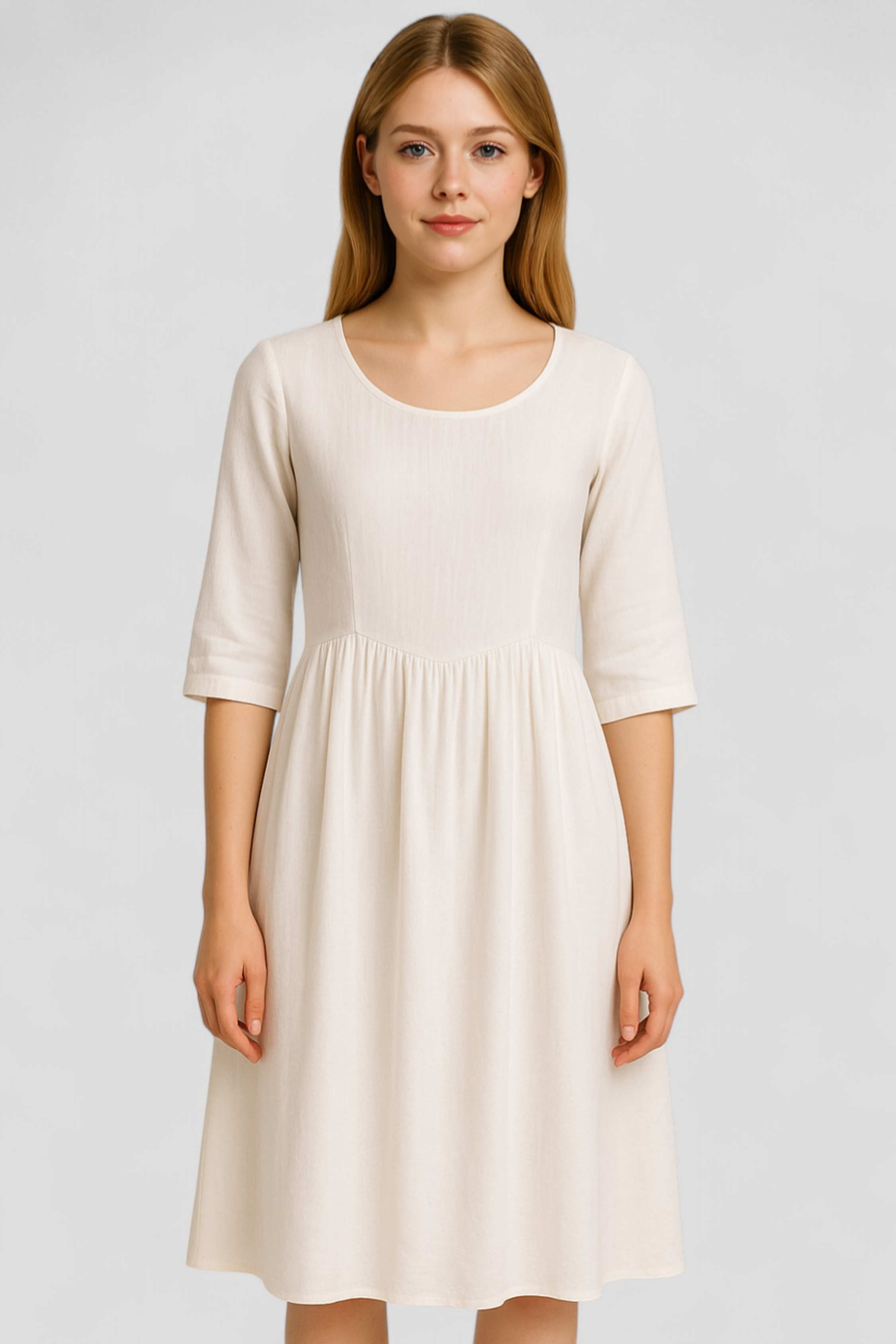 Damen Lässiges Leinenkleid für den Sommer 1