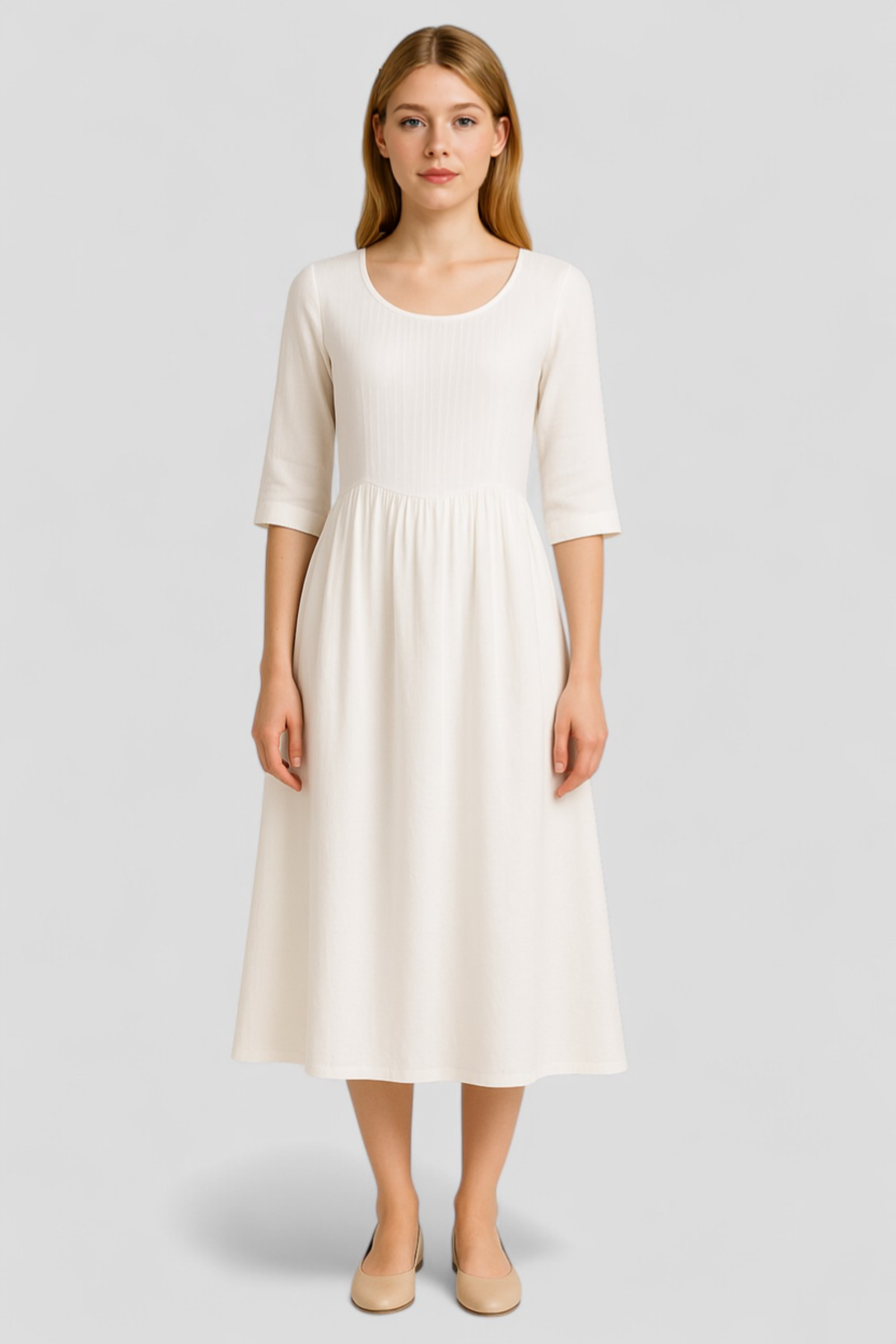 Damen Lässiges Leinenkleid für den Sommer 5