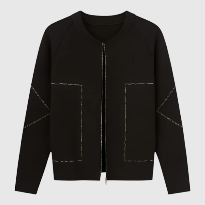 Damen Leichte Stilvolle Jacke mit Reißverschluss 0