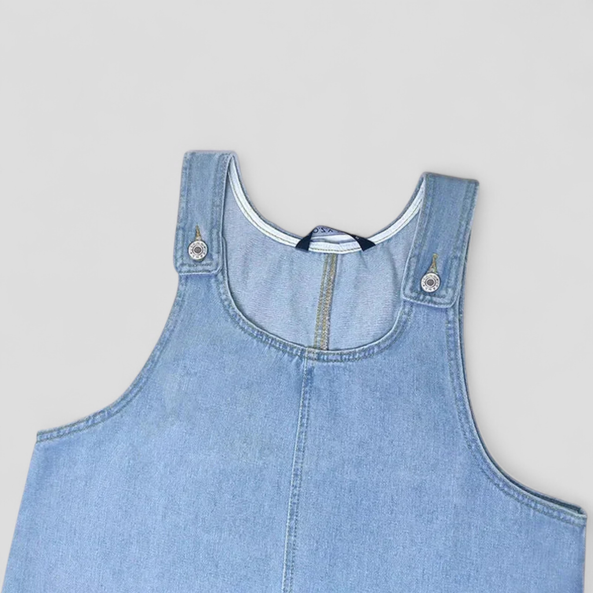 Damen Leichtes Denim Sommerkleid mit Taschen 2