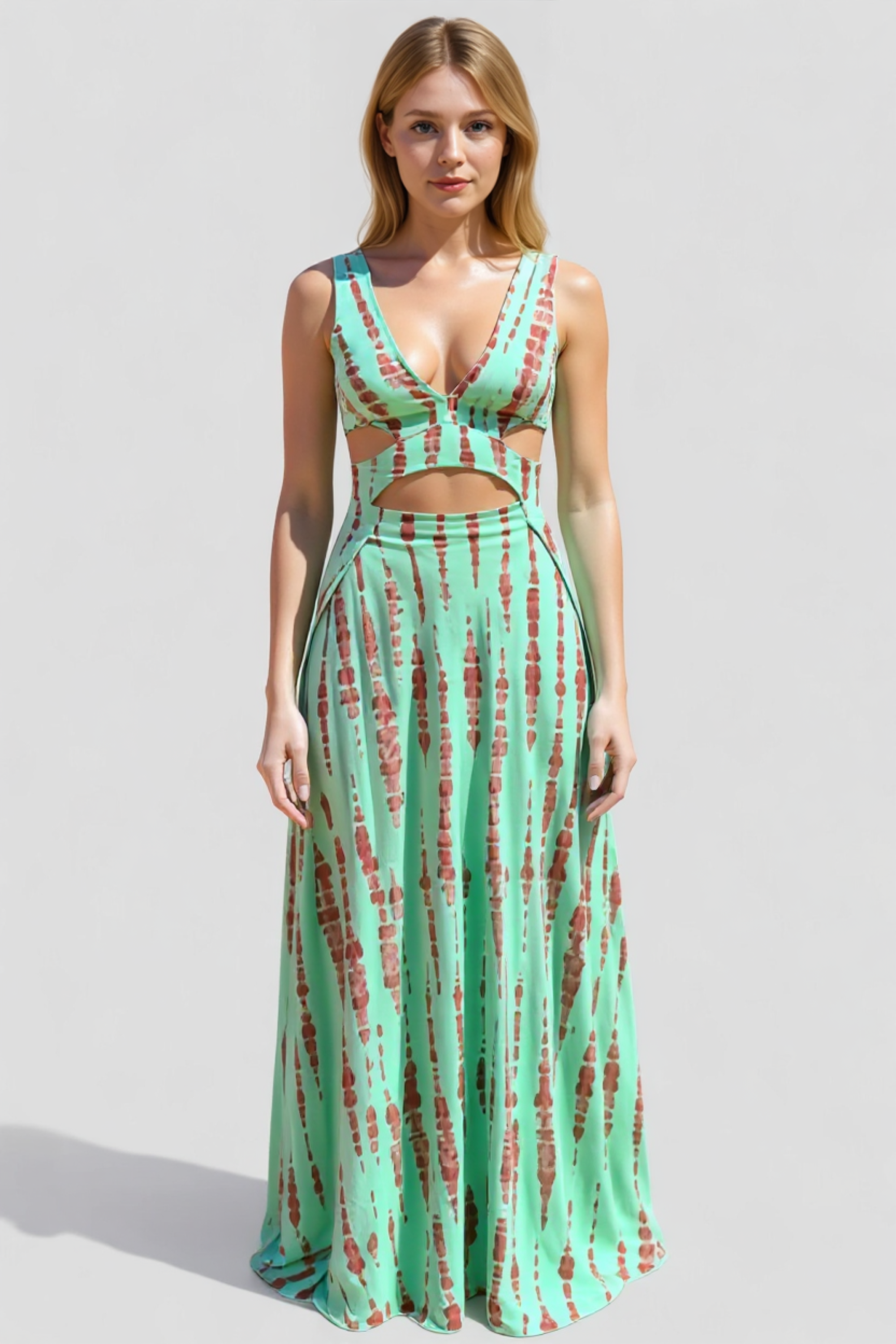 Damen Maxi Kleid mit Cut-Outs für Sommer 3