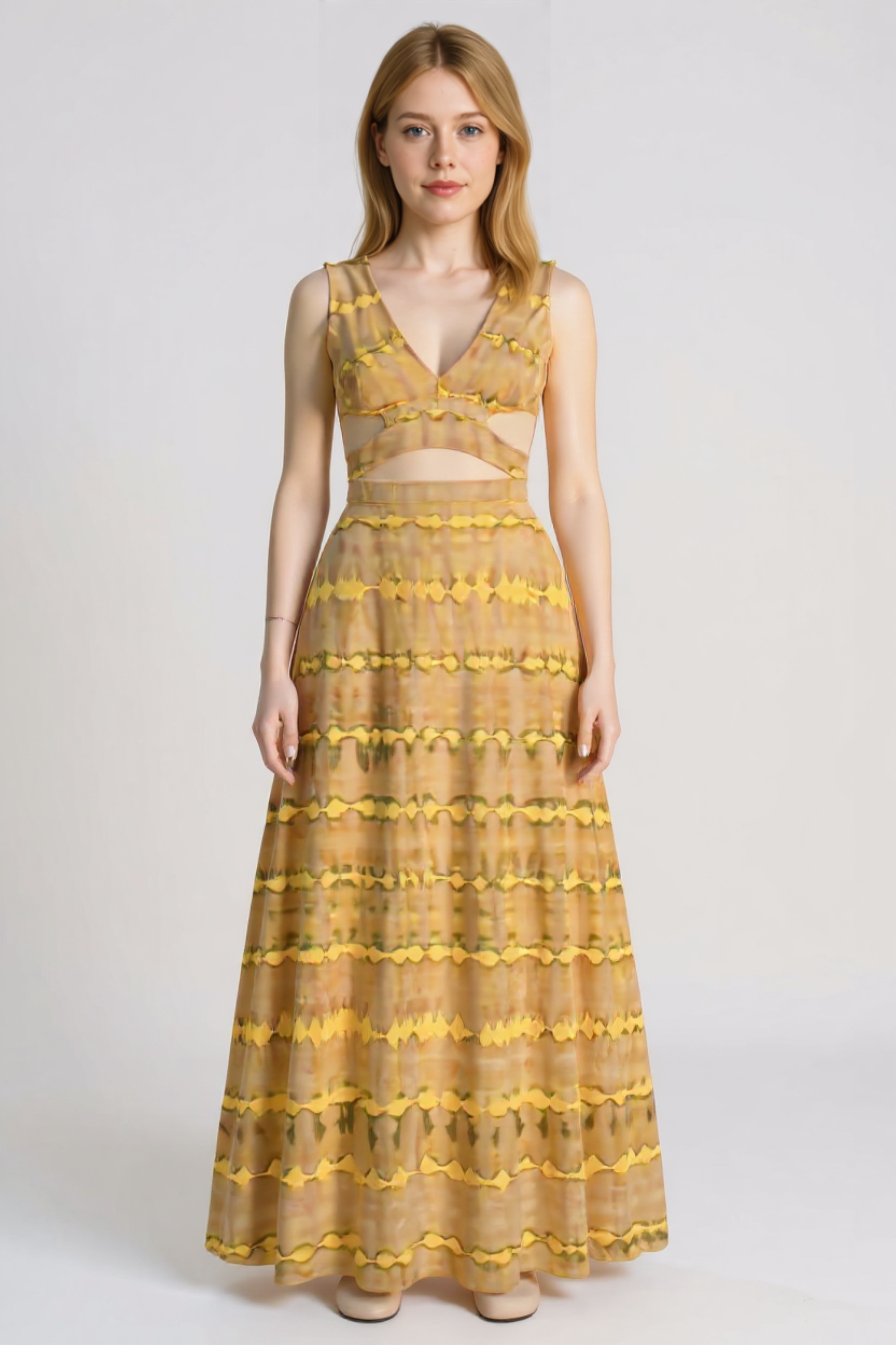 Damen Maxi Kleid mit Cut-Outs für Sommer 4
