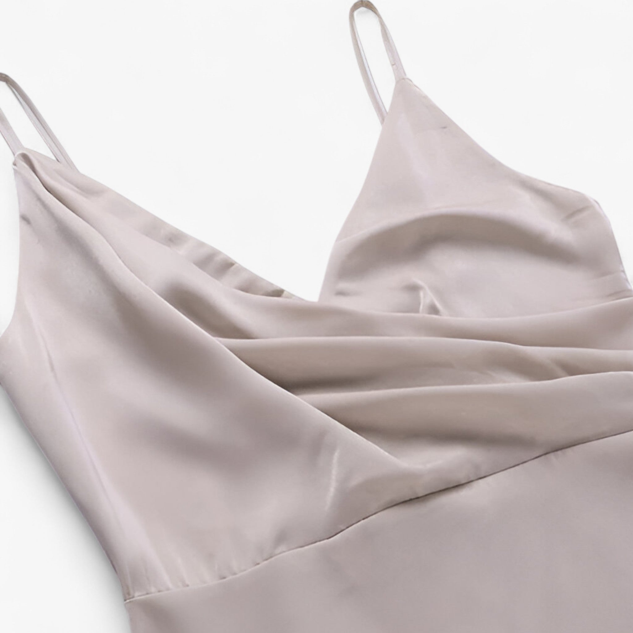 Damen Satin Abendkleid mit Hohem Schlitz 4