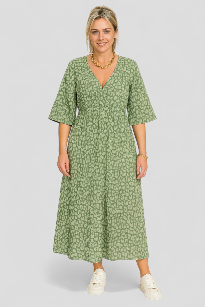 Damen V-Ausschnitt Sommerkleid in Farben 3
