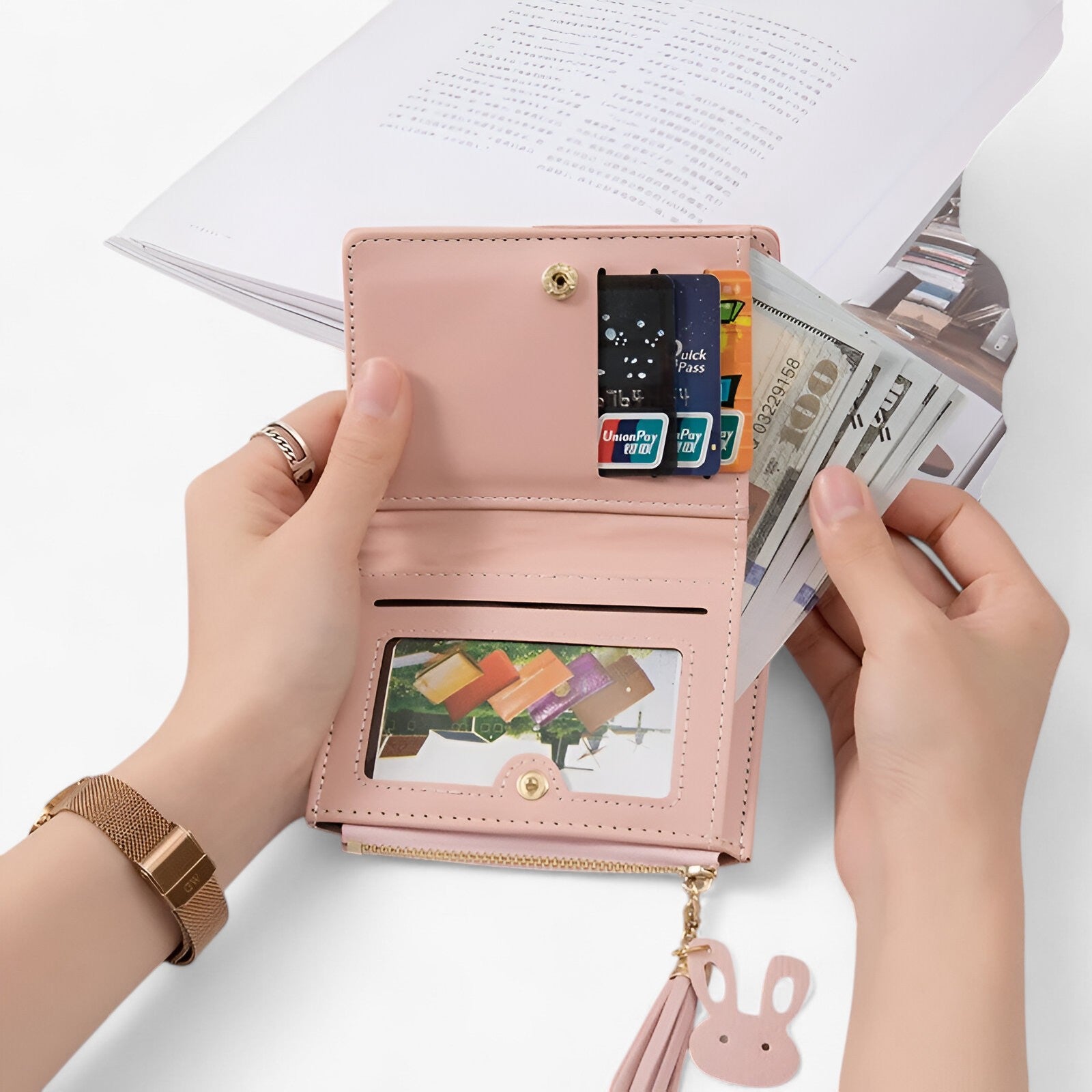 Sofia | Zusammenklappbare Damenhandtasche mit Kartenhalter