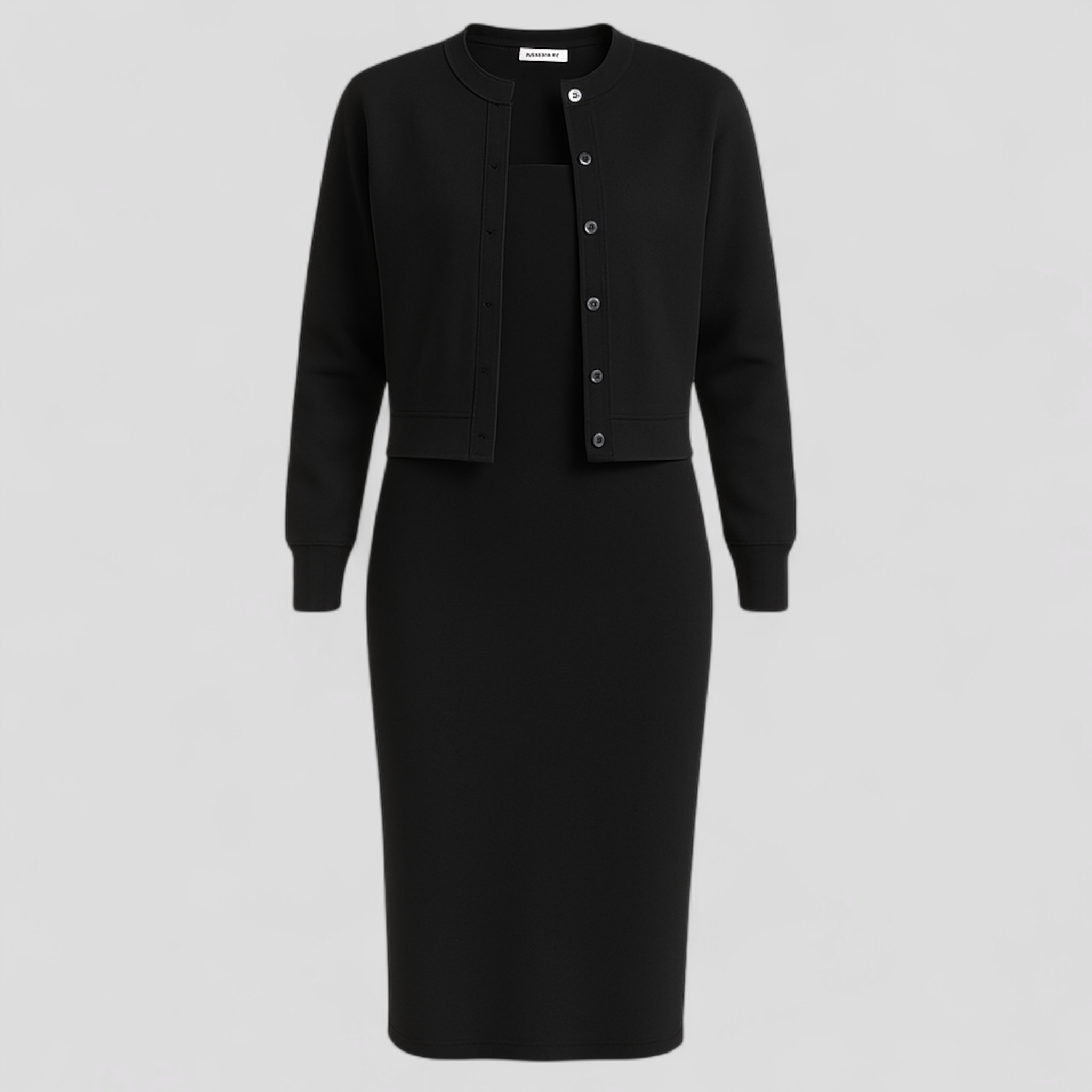 Elegantes Damen Midi-Kleid mit Cardigan 1