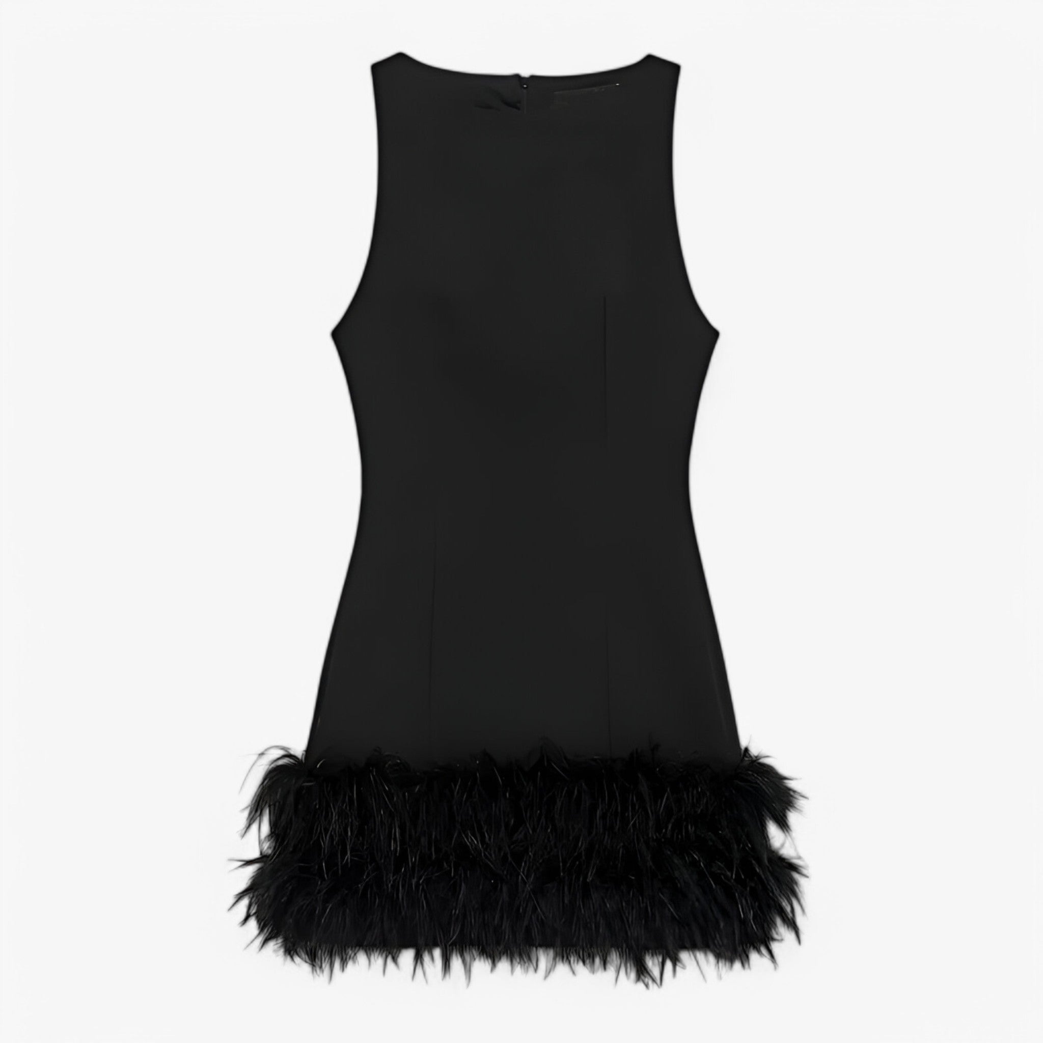 Elegantes Damen Mini-Kleid mit Federn 0
