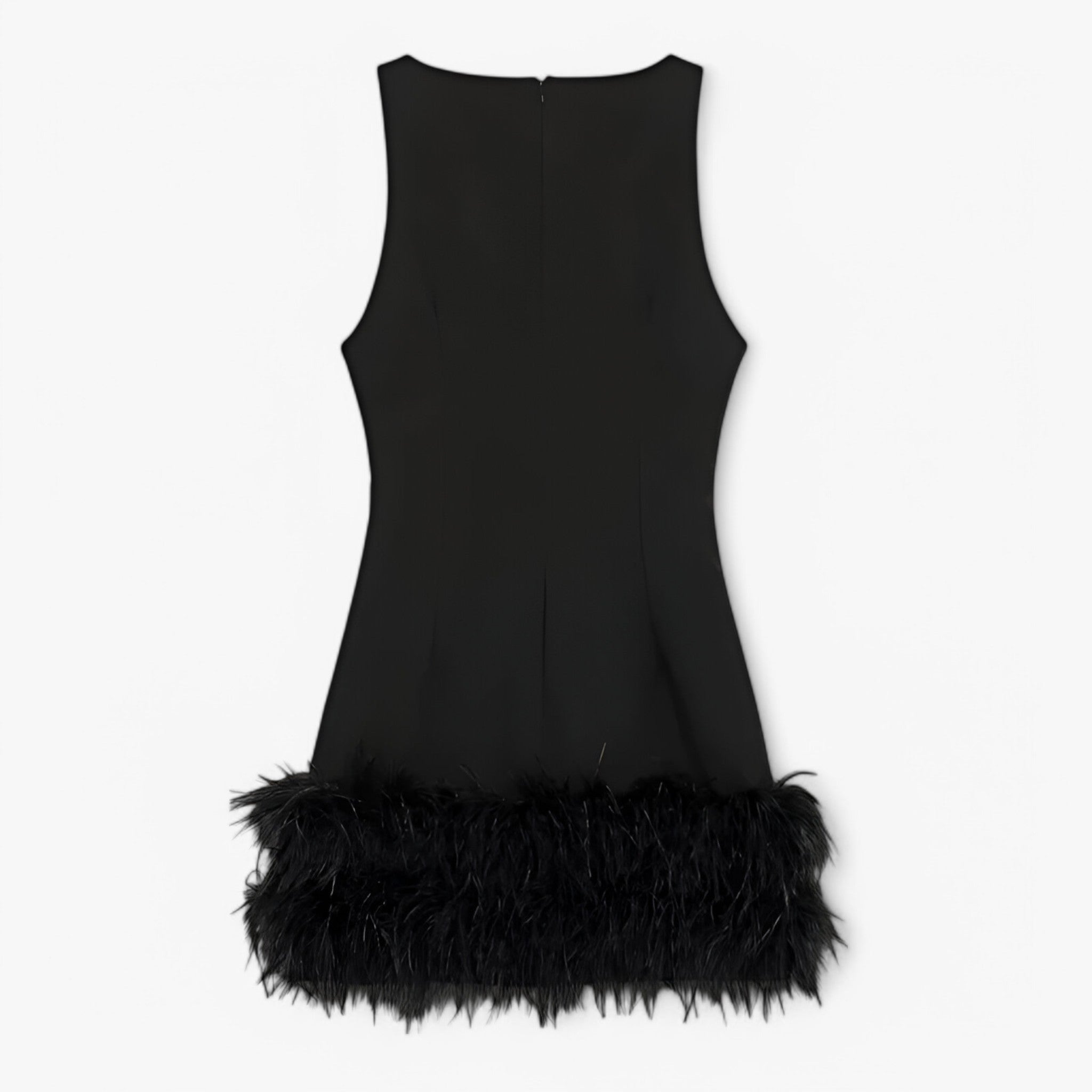 Elegantes Damen Mini-Kleid mit Federn 2