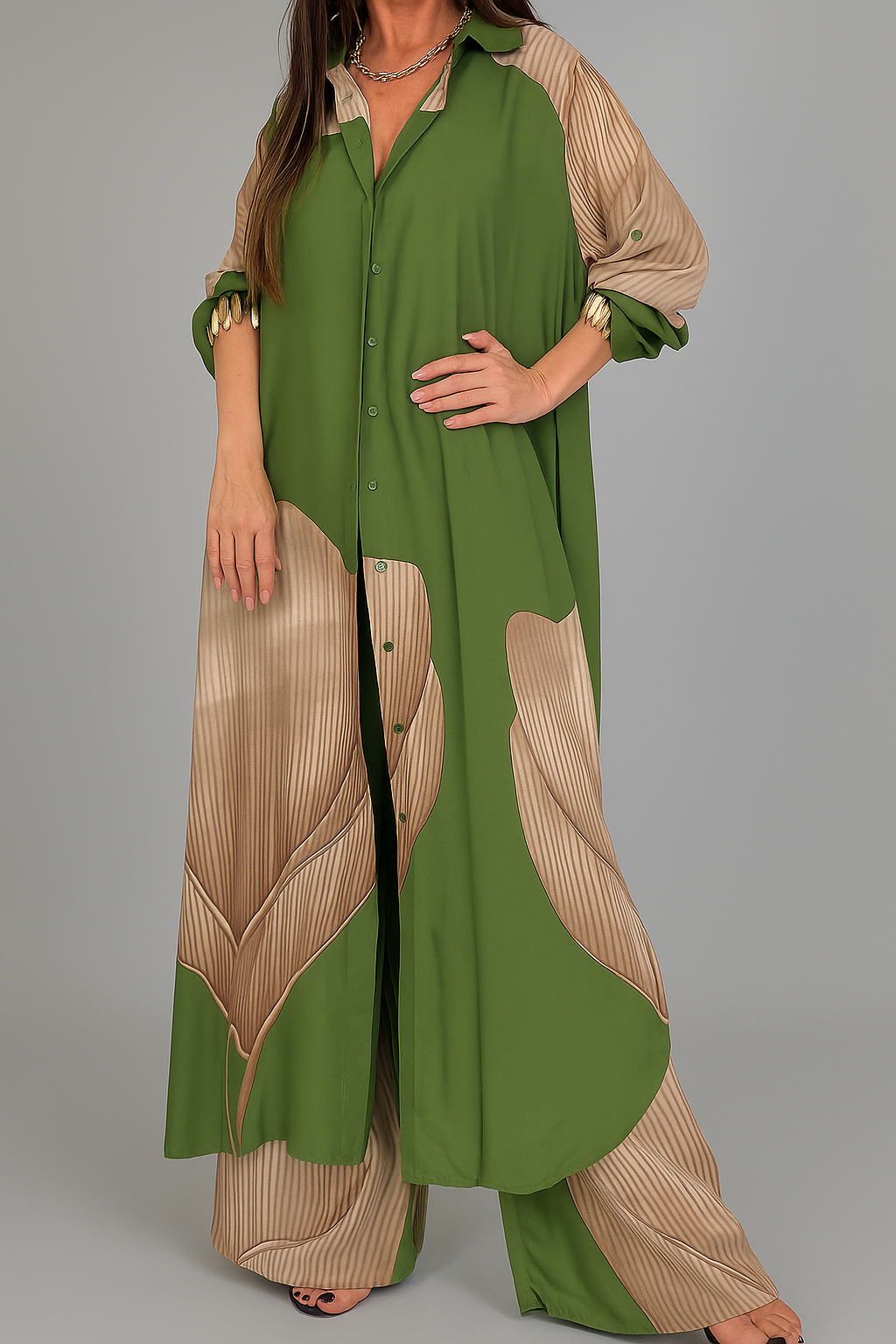 Elegantes Damen Set mit Bluse und Hose 4