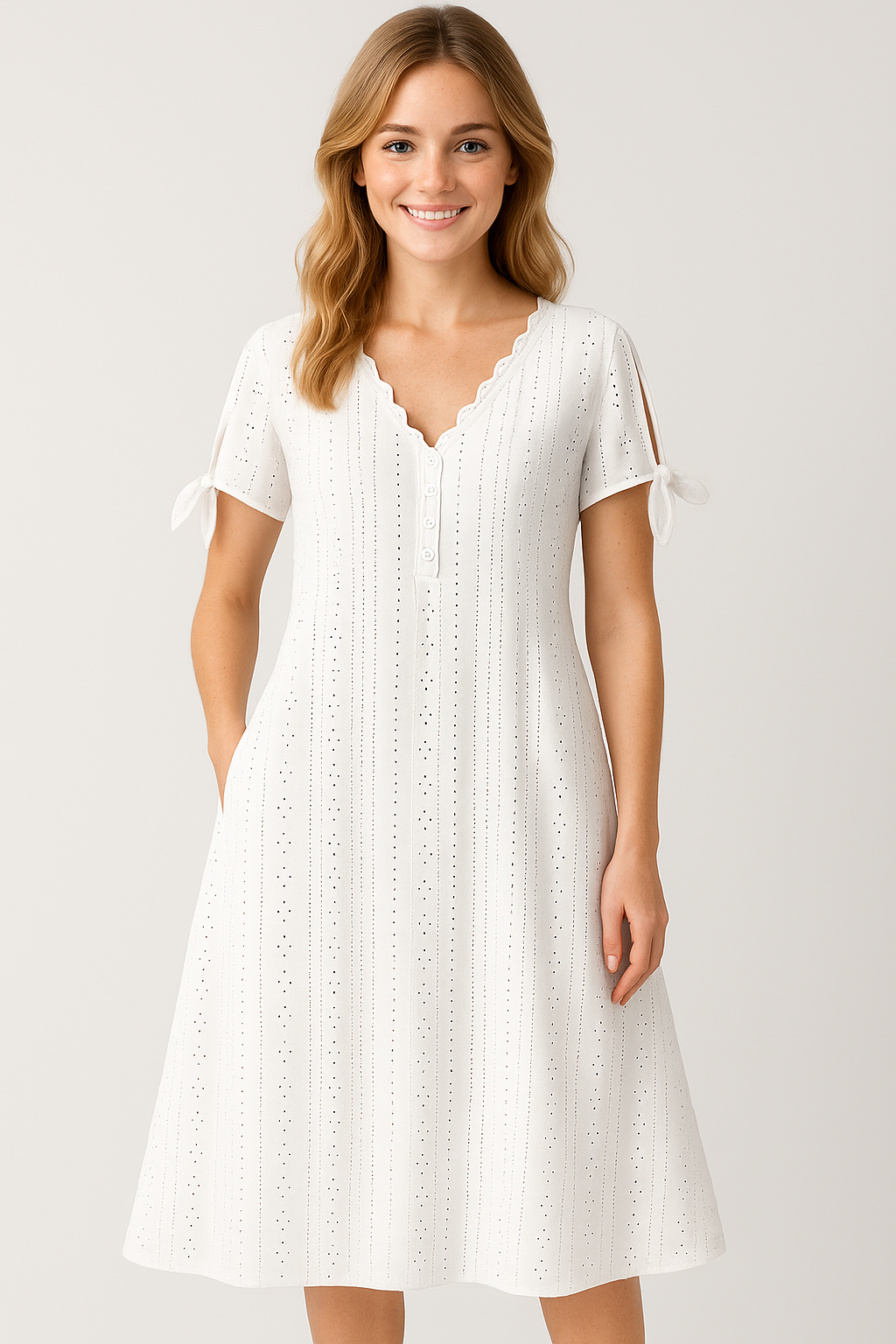 Elegantes Damenkleid Mit V-Ausschnitt 4
