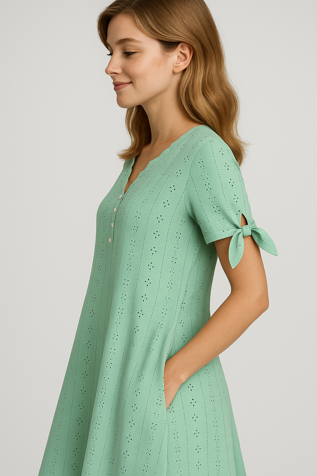 Elegantes Damenkleid Mit V-Ausschnitt 5