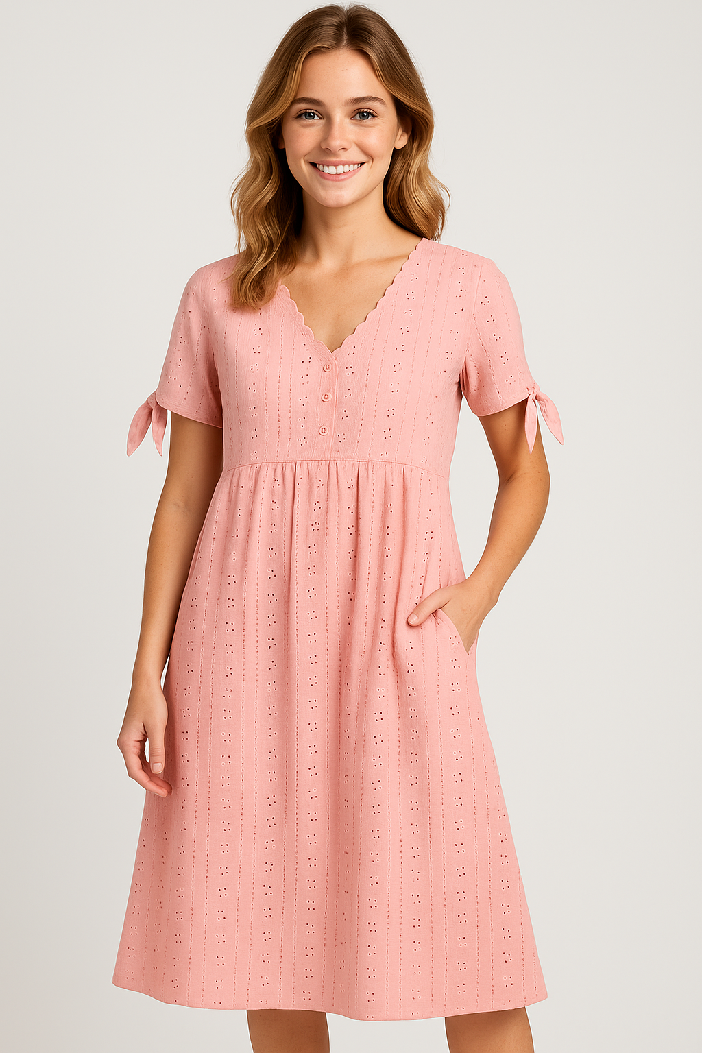 Elegantes Damenkleid Mit V-Ausschnitt 7