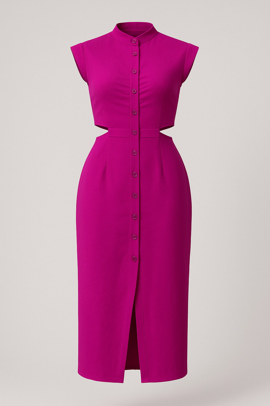 Elegantes Damenkleid mit Kapuze und Schlitz 0