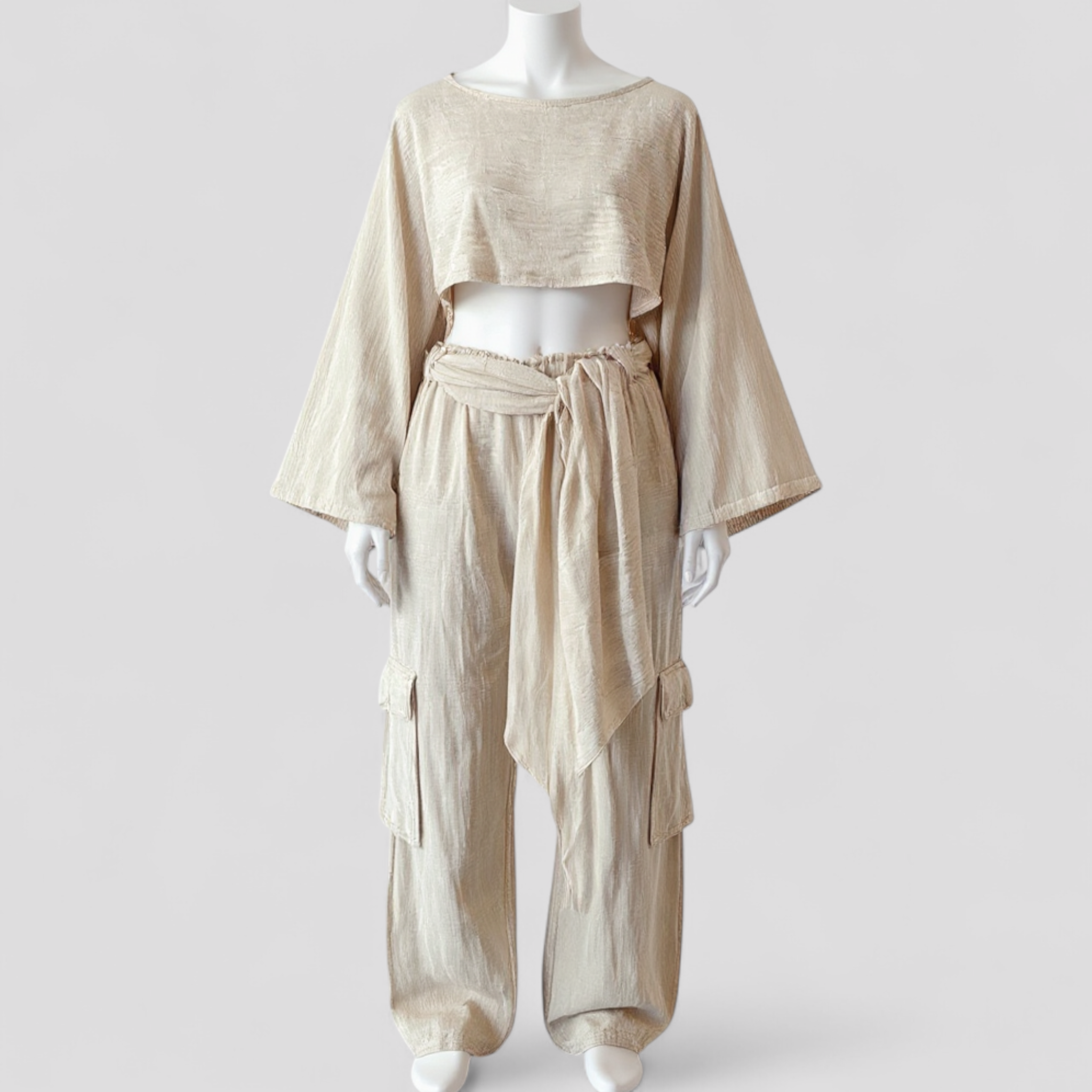 Elegantes Leinen Set Damen für den Sommer 0