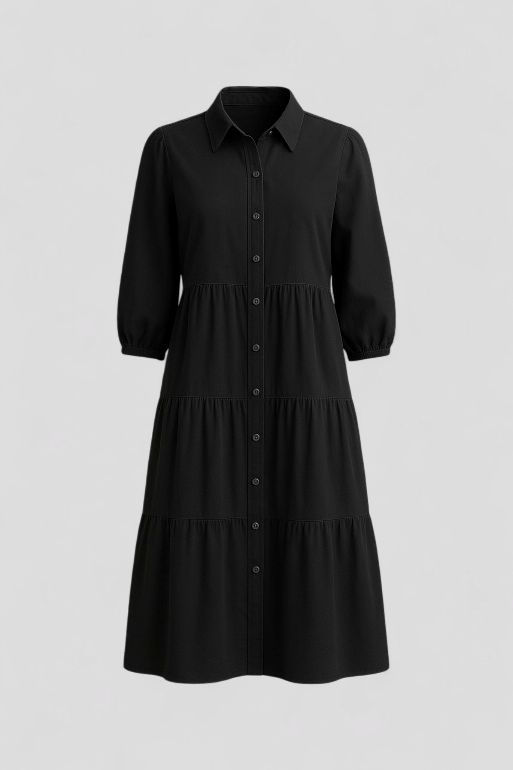 Elegantes Maxikleid Damen Mit Reverskragen 1