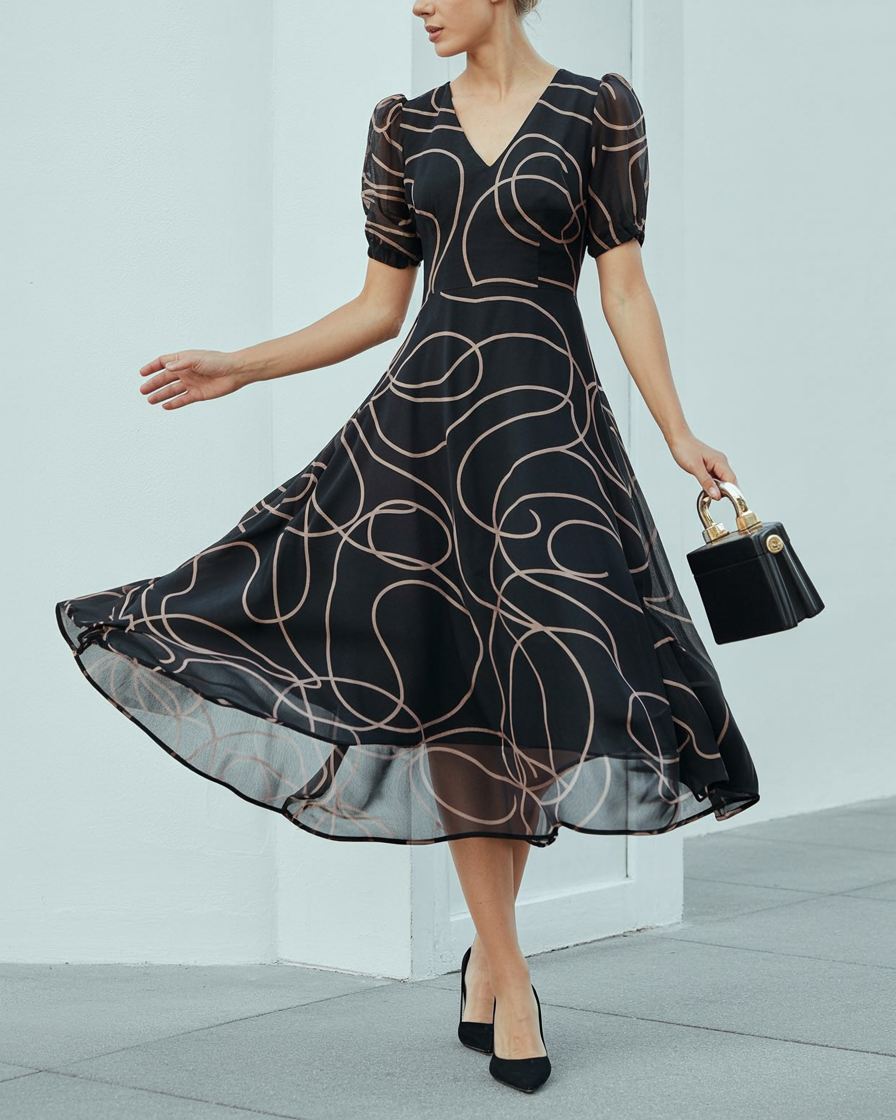 Eliana | Damen V-Ausschnitt Maxikleid