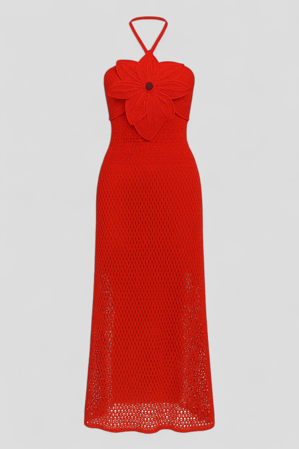 Festliches Damenkleid mit 3D-Applikationen 1