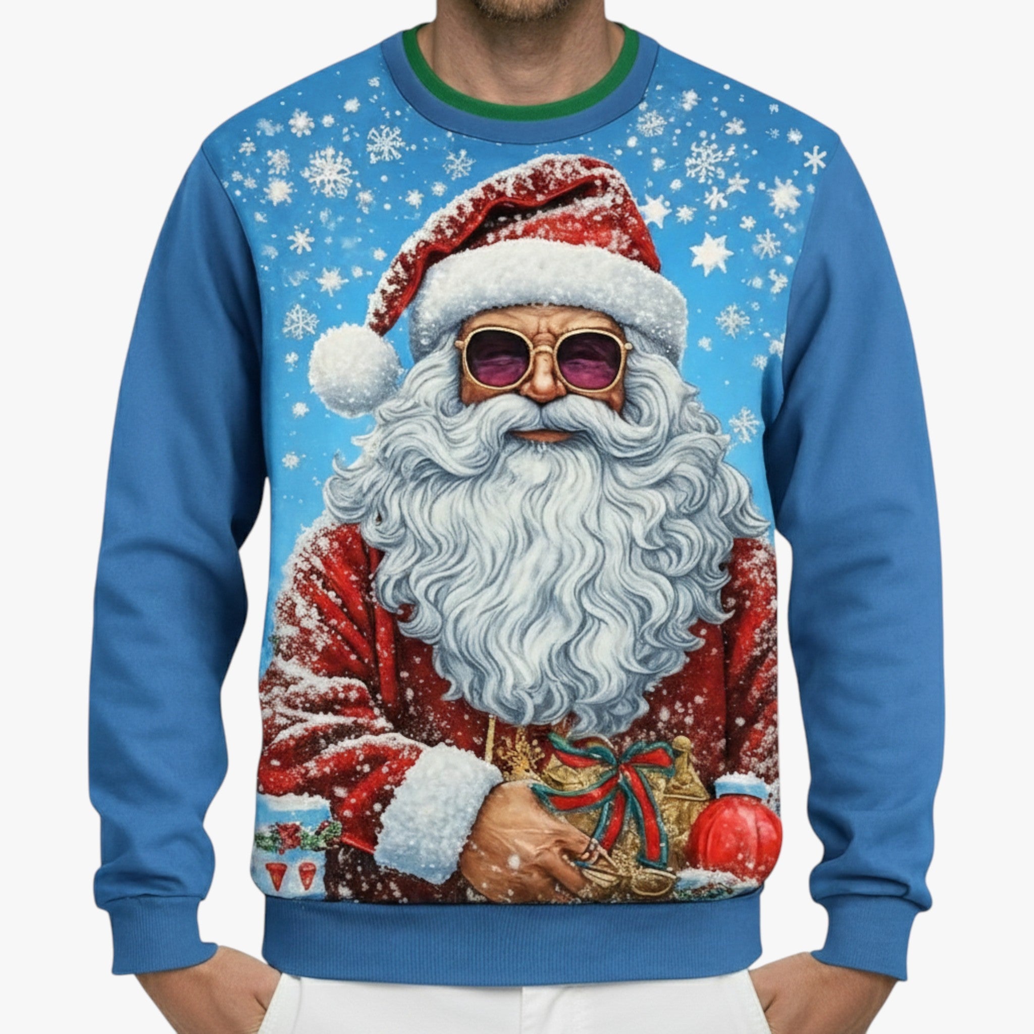 Stilvolle Herren-Casual-Kerstsweater mit lebendigem Musikdesign