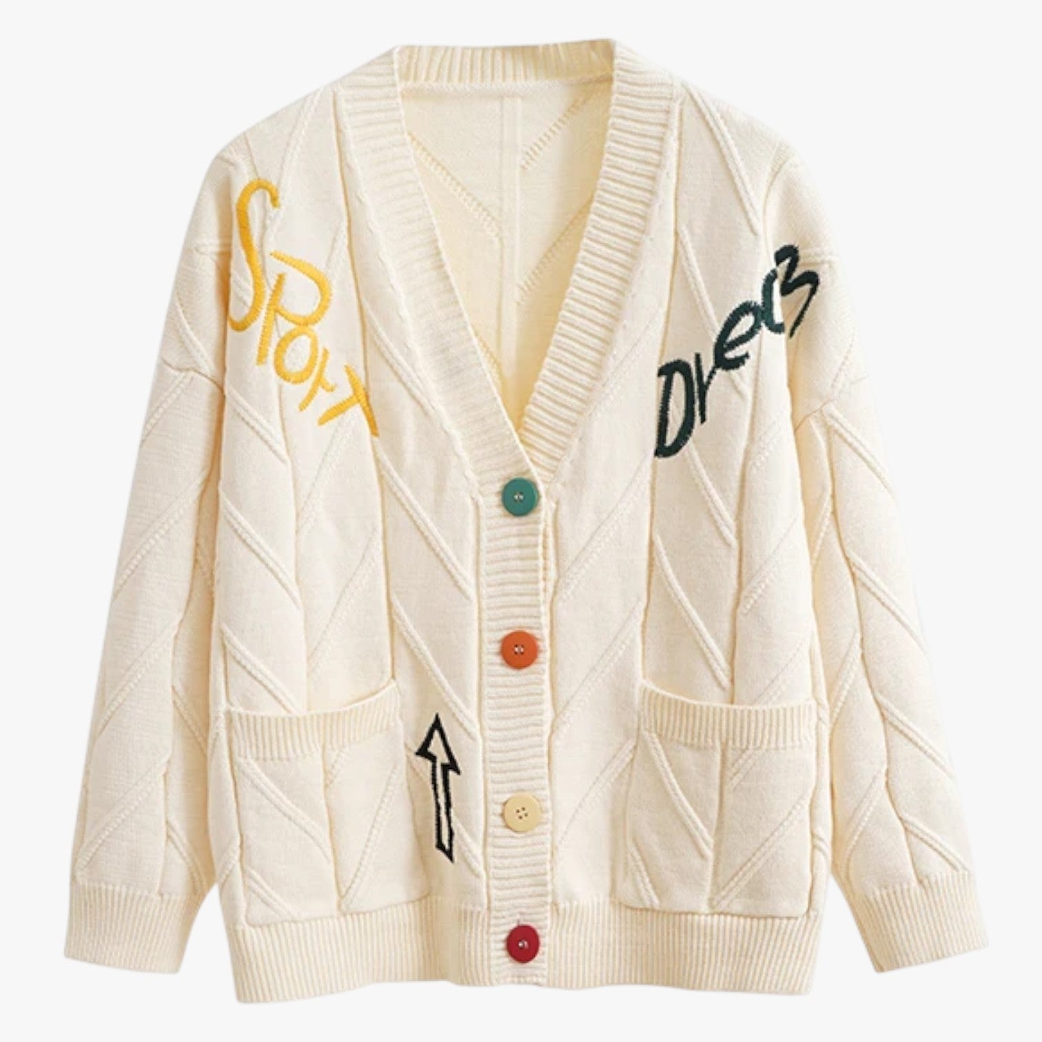 Sophie | Lässige Eleganz Damen Strickjacke aus reiner Baumwolle mit appliziertem Knopf