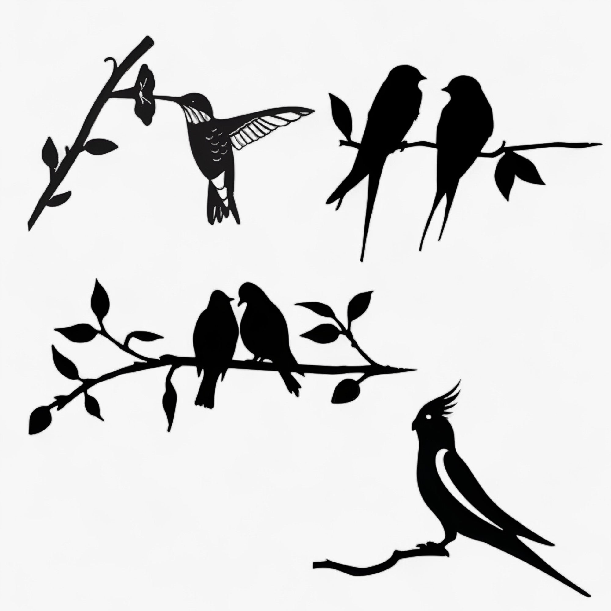 Gartendekoration | Metallvogel-Silhouette – Kunst im Hintergarten