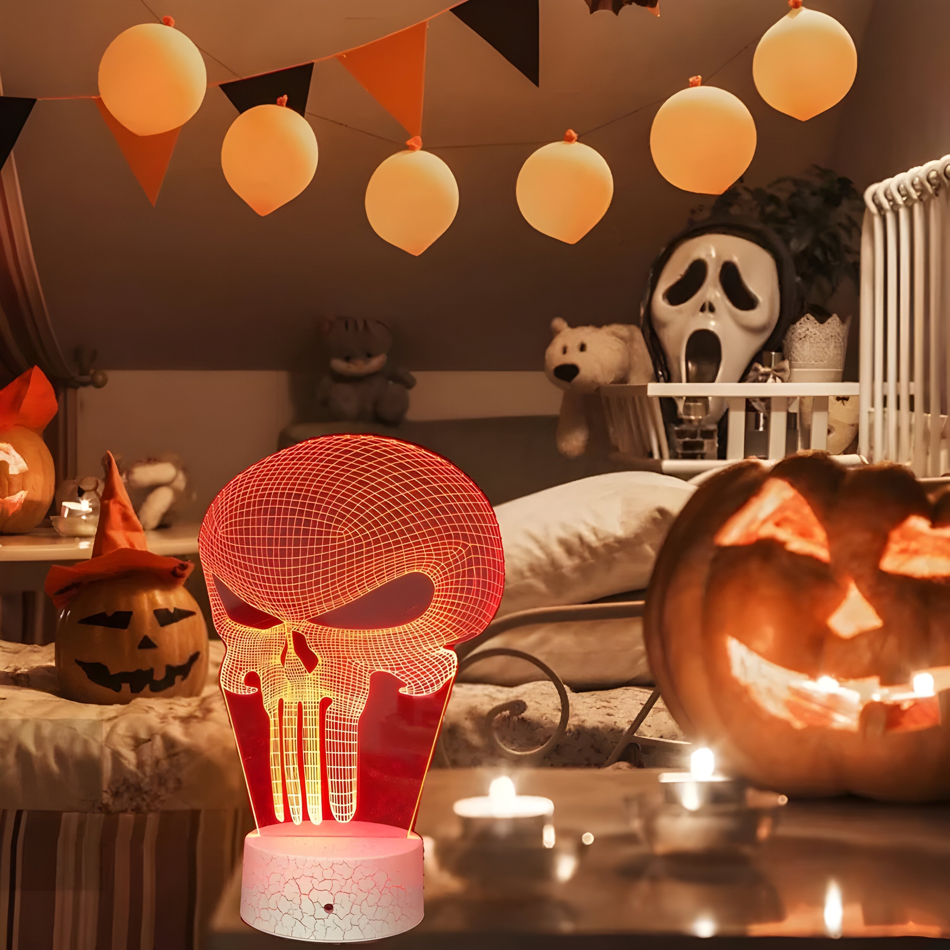 3D-Illusionslampe Punisher - Perfektes Geschenk für Halloween und mehr - - Dane | 3D-Illusionslampe Punisher - Perfektes Geschenk für Halloween und mehr - €25 - Concept Düsseldorf