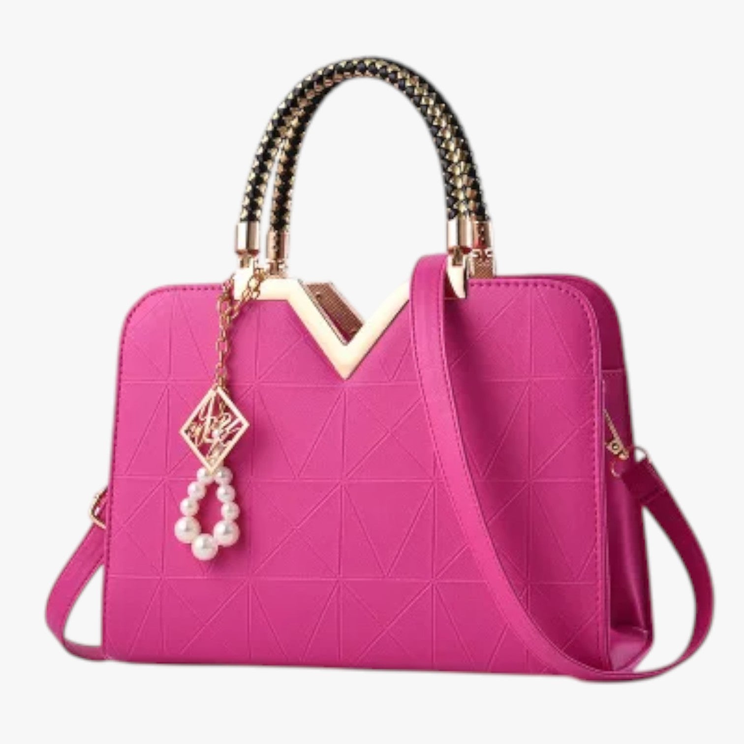 Pamela | Herbst Chic - Elegante Tasche mit Reißverschluss und Perlen