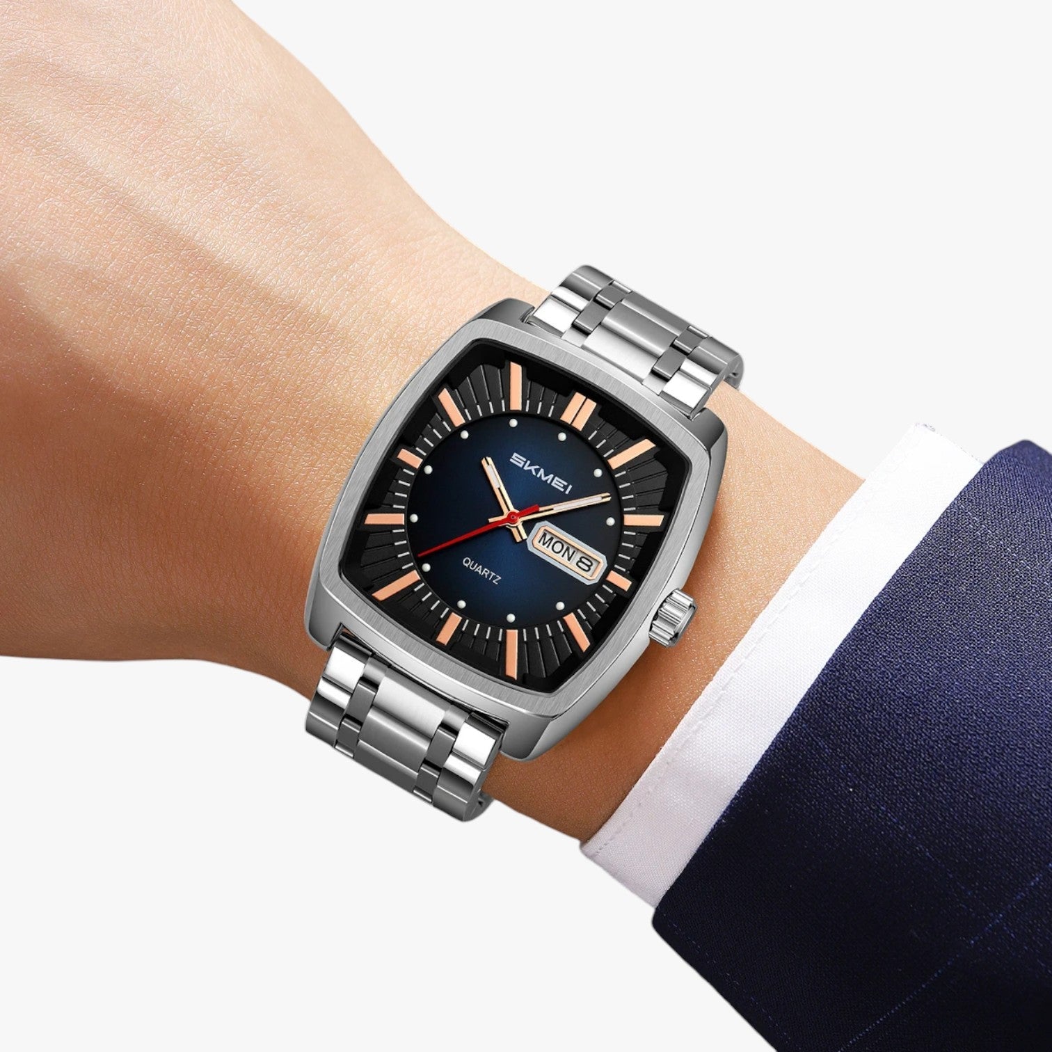 Alfred | Herrenarmbanduhr wasserdicht mit Datum und lumineszierendem Zifferblatt