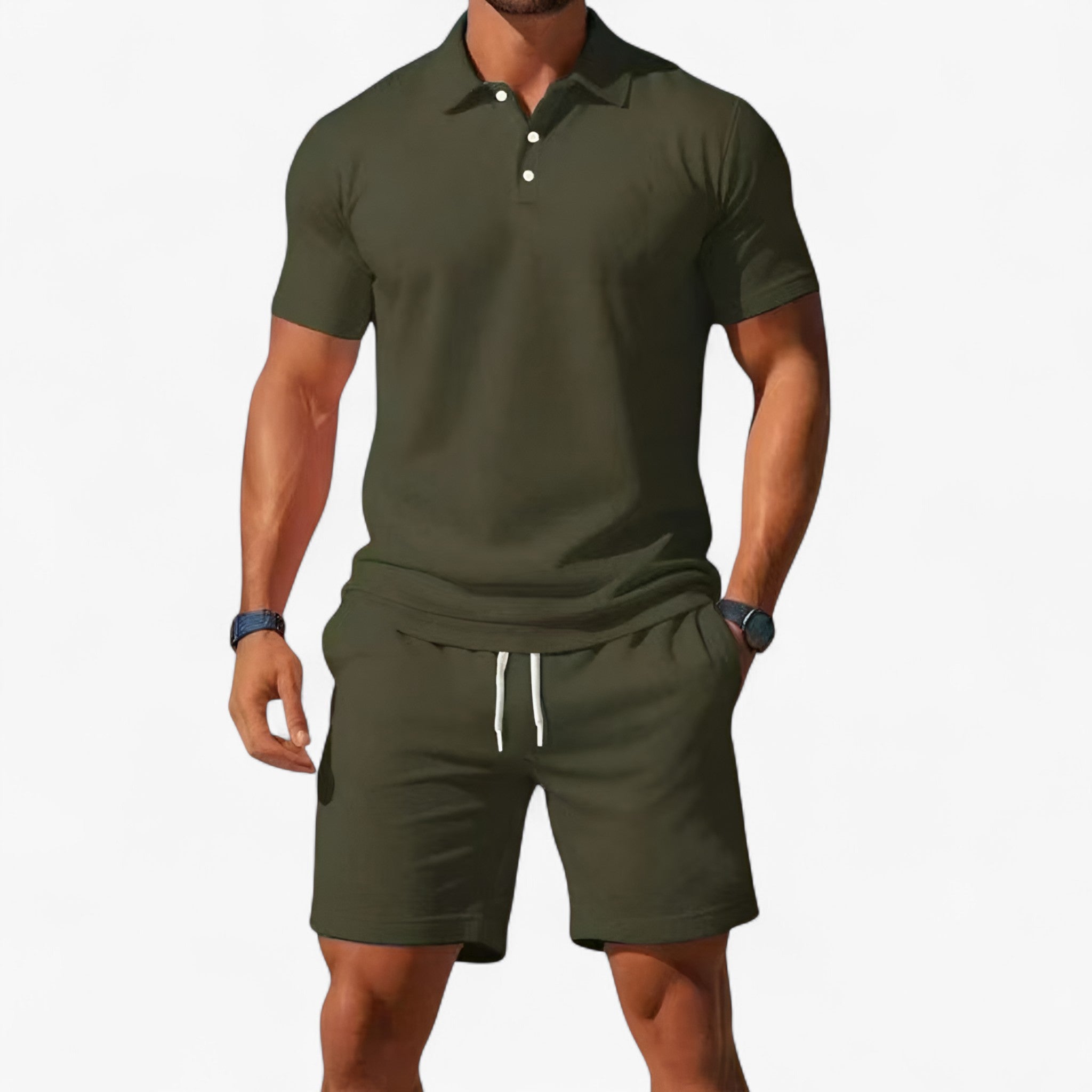 Herren Baumwoll Poloshirt Atmungsaktiv Kurzarm 4