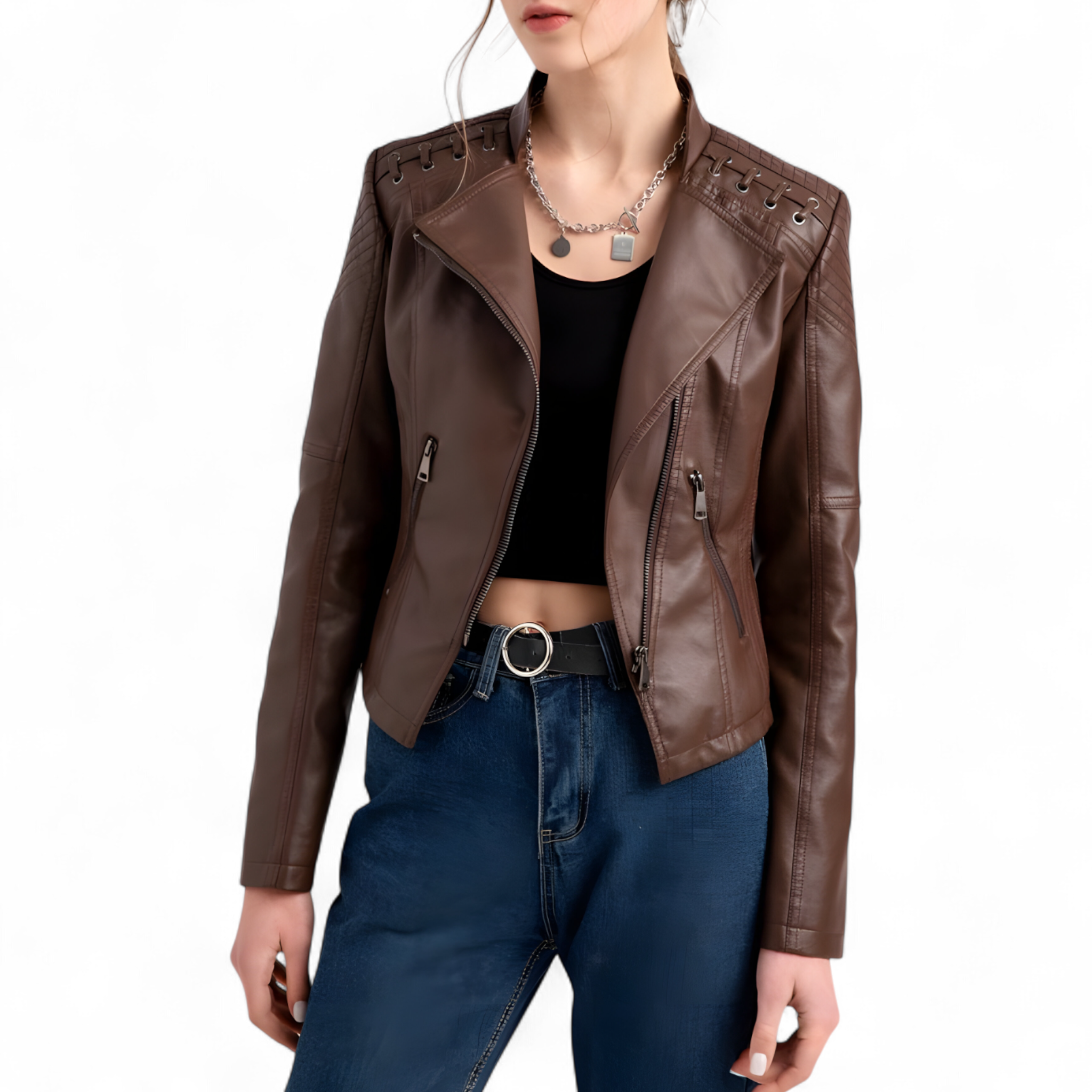 Herren Lässige Lederjacke im Used-Look 1