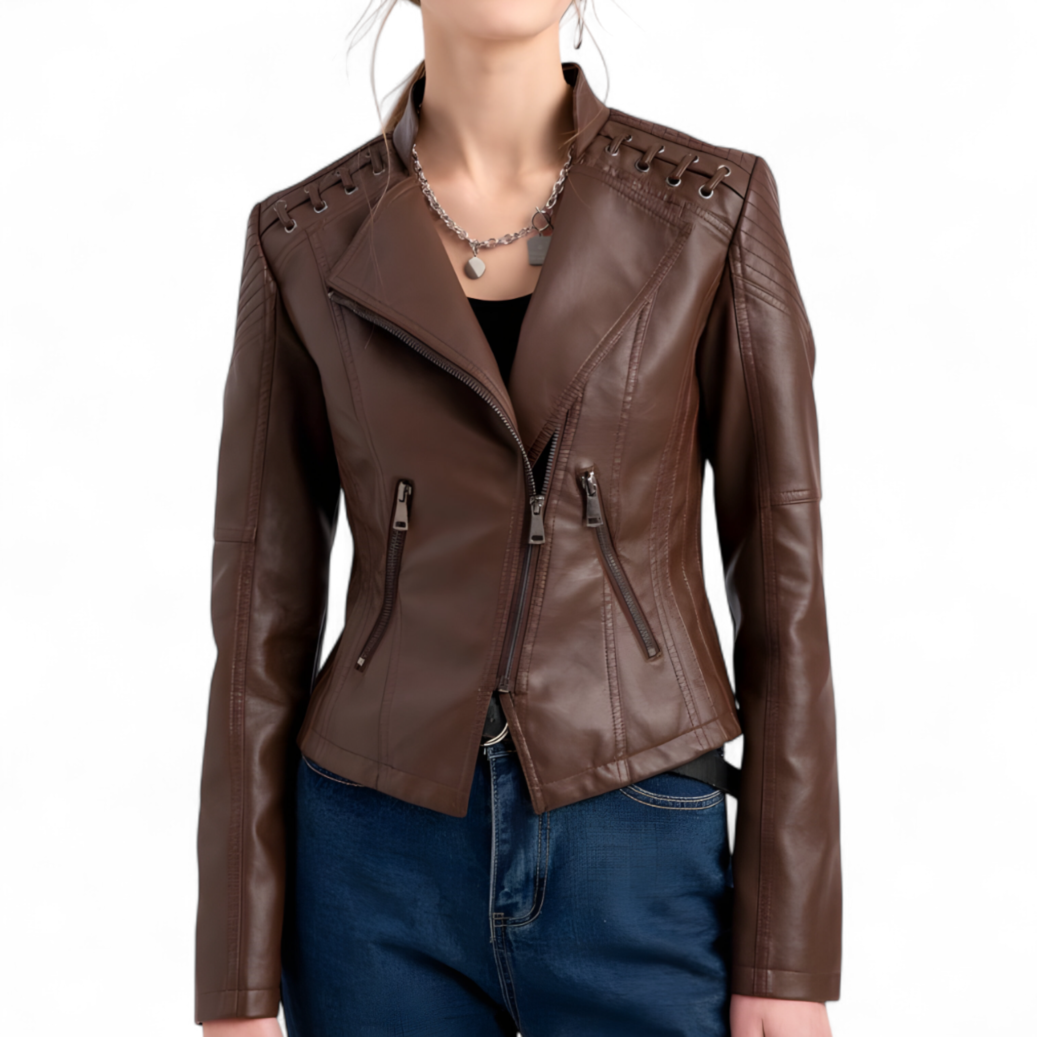 Herren Lässige Lederjacke im Used-Look 2