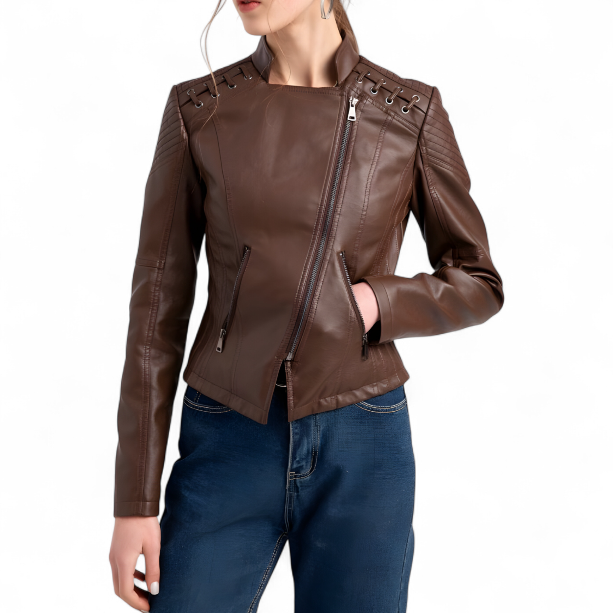 Herren Lässige Lederjacke im Used-Look 3