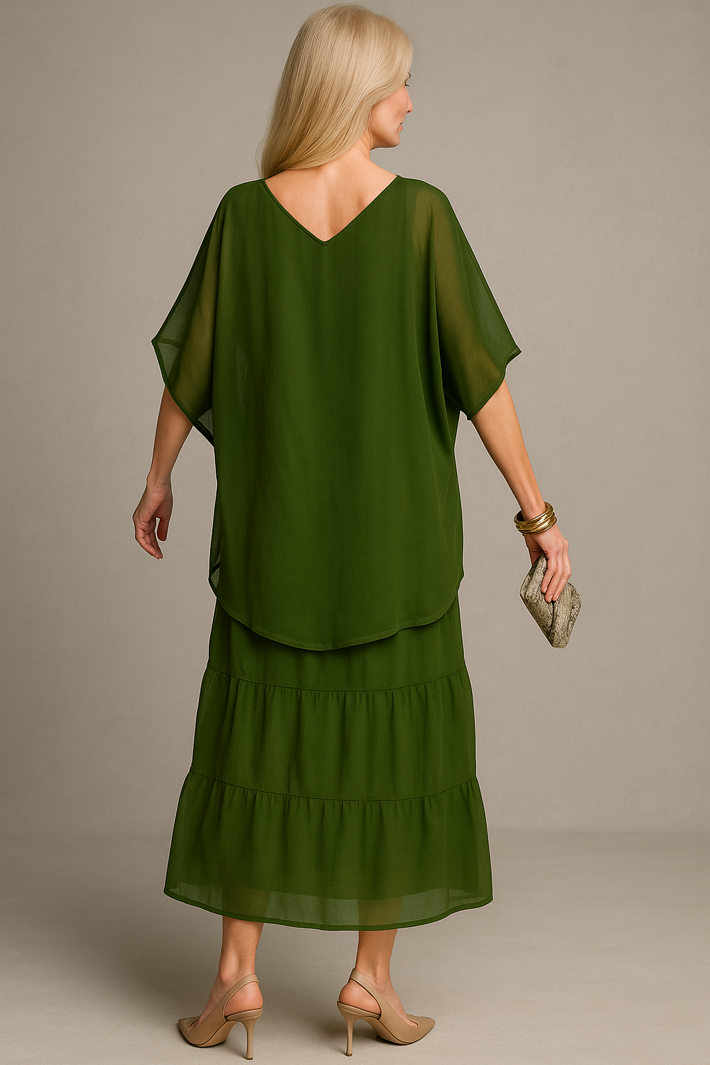 Maxikleid Damen Festlich A-Linie Elegantes Kleid 2