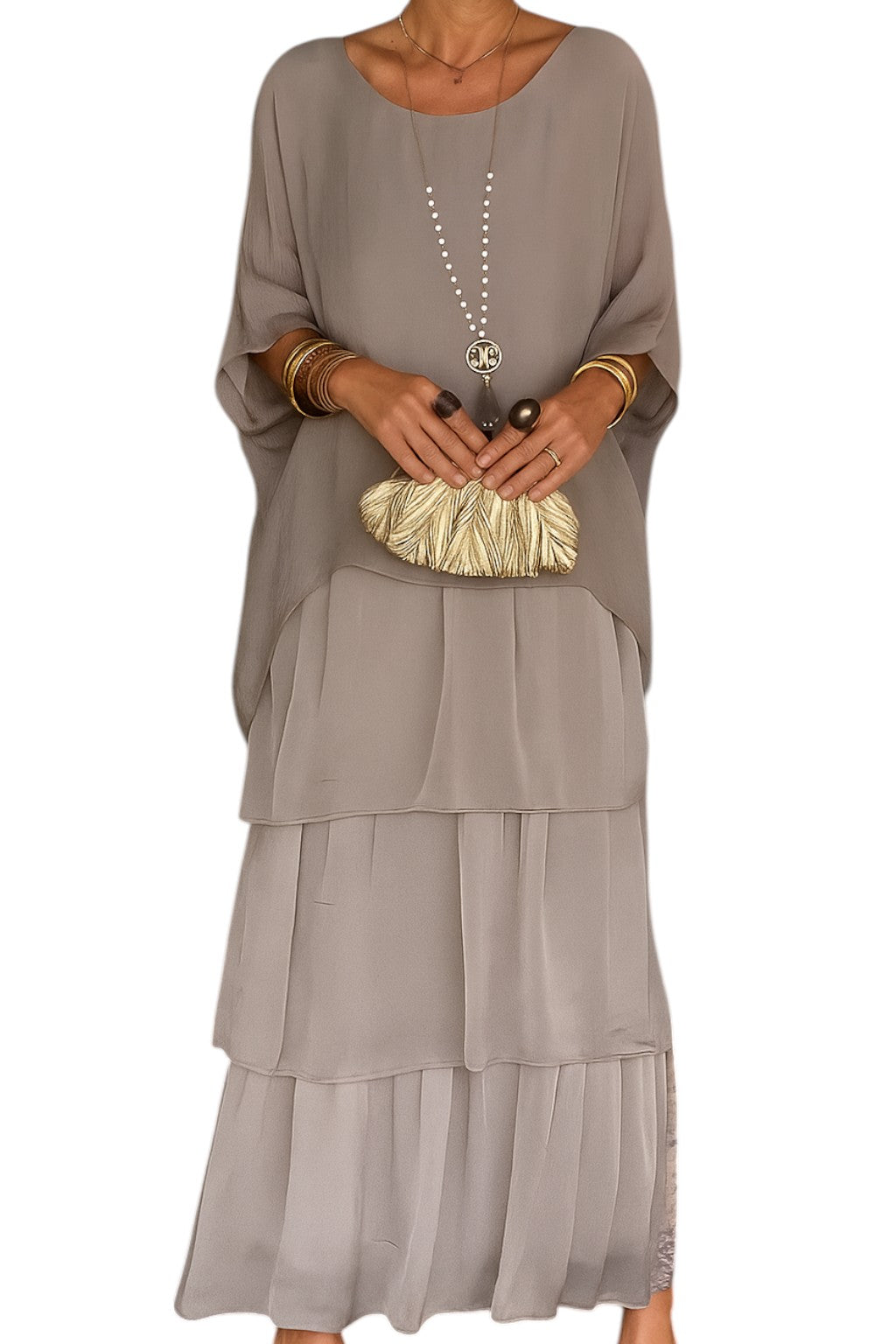 Maxikleid Damen Festlich A-Linie Elegantes Kleid 4