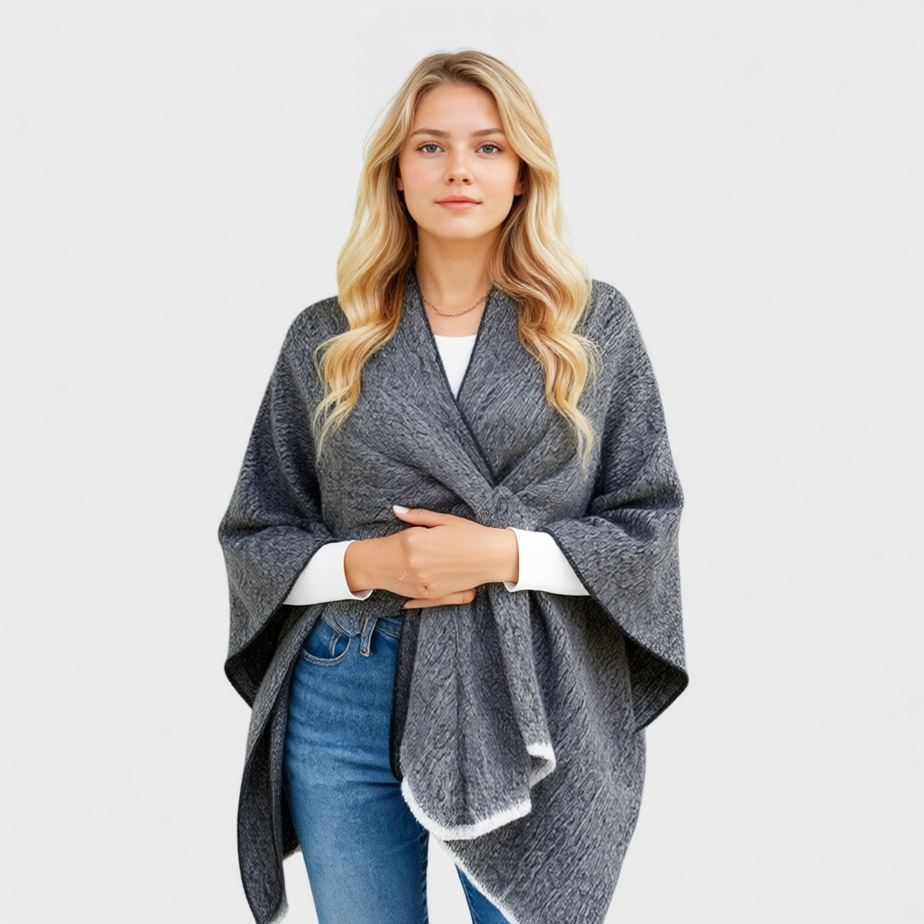 Oversize Damen Strickjacke mit Fledermausärmeln 6