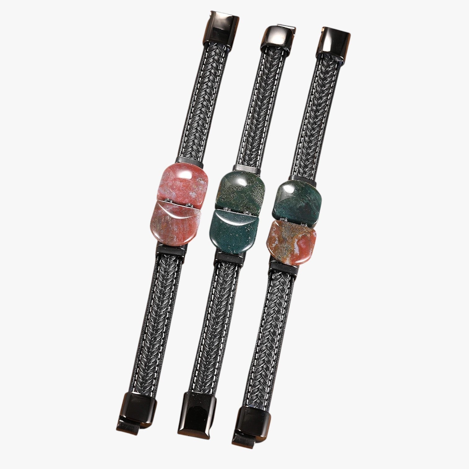 Charlie | Herrenarmband aus Naturstein und Leder Geschenk Elegant 2025